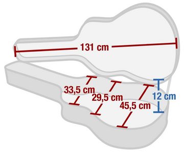Rocktile E-Gitarren-Koffer 4/4 Basskoffer Jumbo Akustik Bass Style gepolstert Gigbag, Integriertes Staufach und Tragegriff