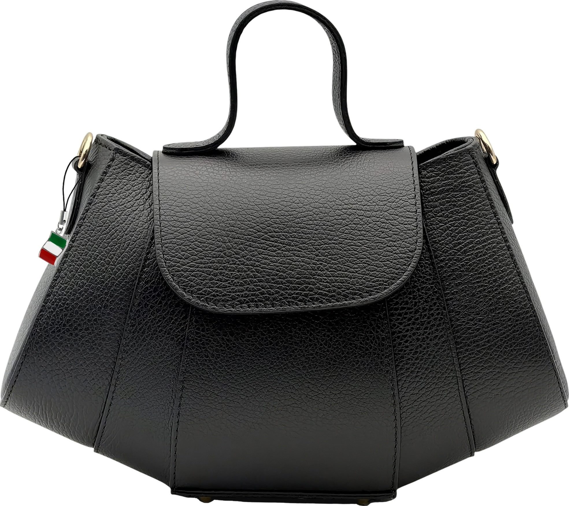 FLORENCE Schultertasche Florence Damen Schultertasche Echtleder (Schultertasche), Damen Schultertasche Leder, schwarz ca. 28cm