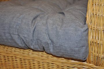 Rattani Sesselauflage Polster Kissen für Rattan Ohrensessel Rattansessel, dunkel grau