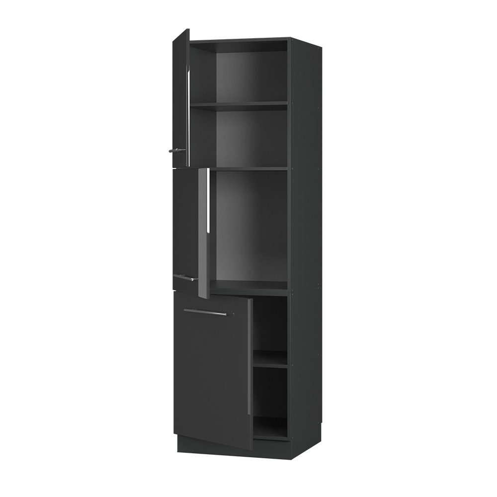 Vicco Hochschrank Fame-Line, Anthrazit Hochglanz/Anthrazit, 60 cm (1-St) – Bild 4 von 5