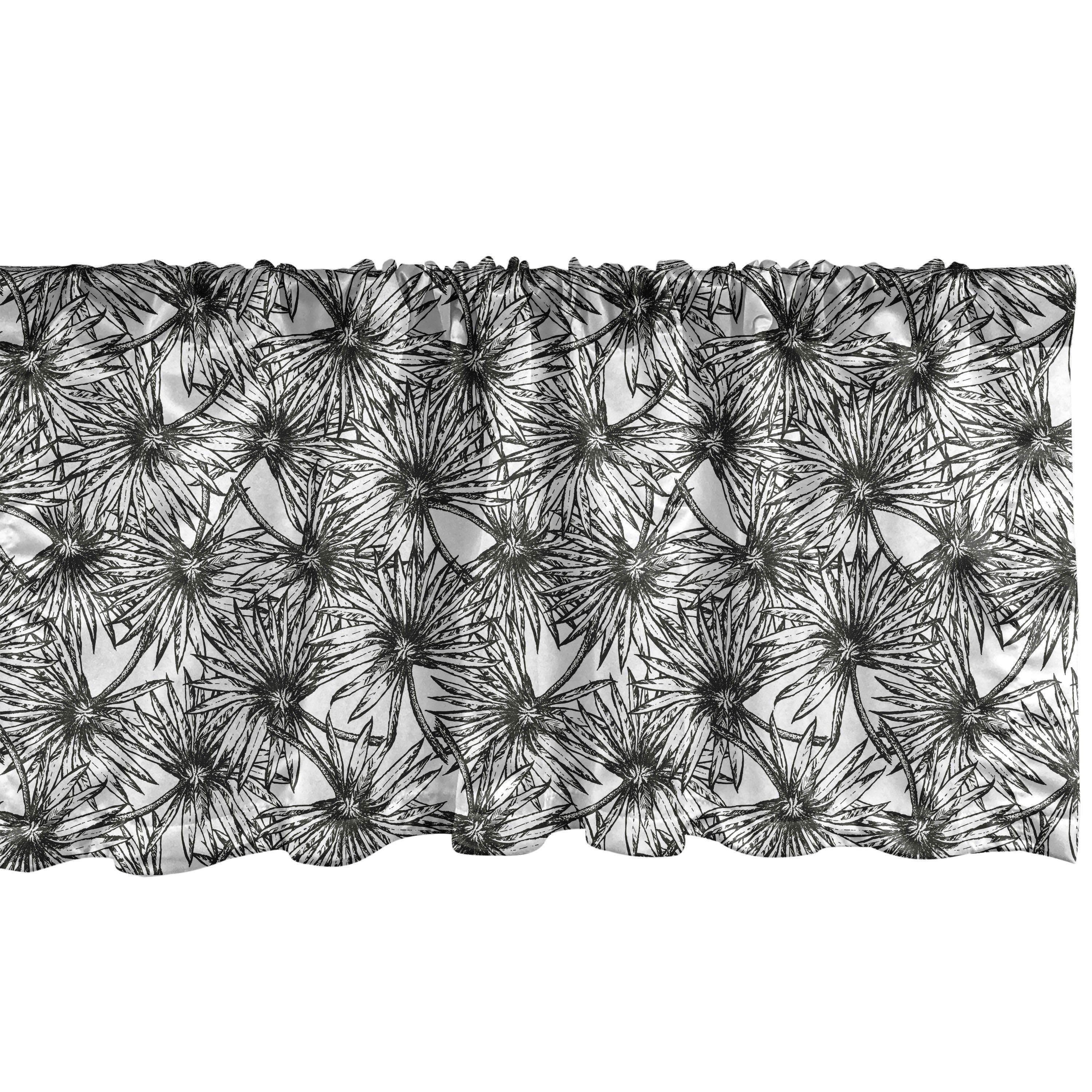 Schlafzimmer Microfaser, Vorhang Scheibengardine für Palme Blumen Blatt-Skizze Abakuhaus, Kunst mit Stangentasche, Küche Volant Dekor