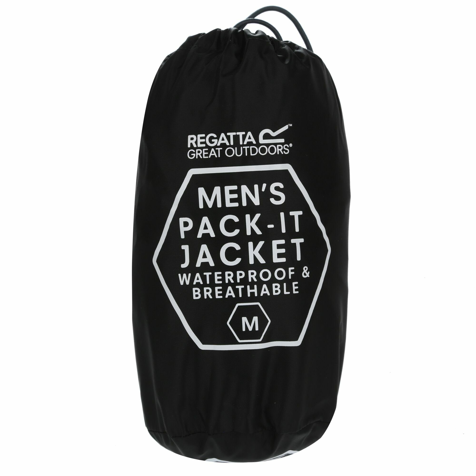 Regatta III Black mit Herren, Pack-It Regenjacke Packbeutel für