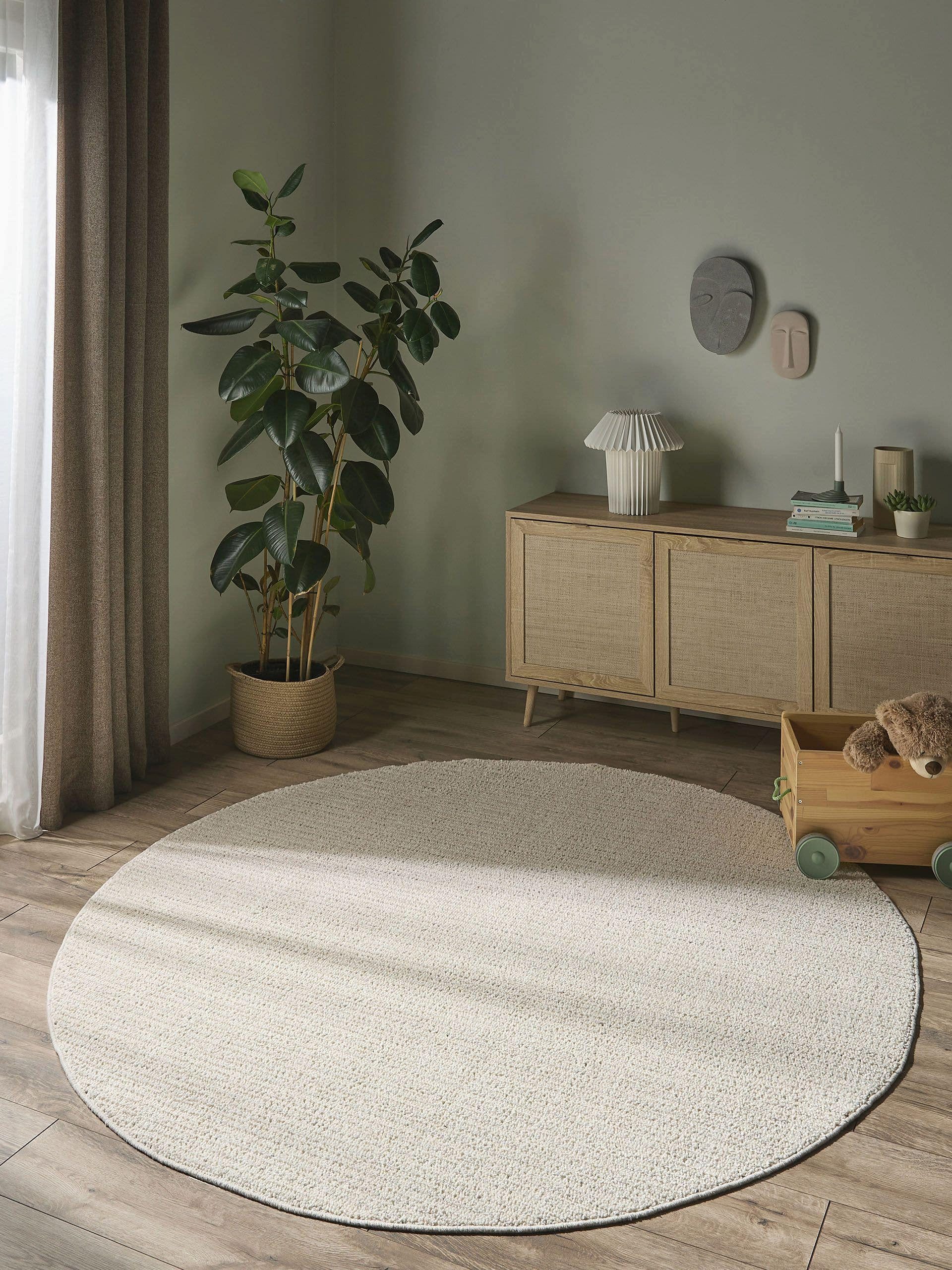 benuta Teppich Lilibeth, rund, Höhe: 11 mm, Kunstfaser, Berber, Ethno-Style, Wohnzimmer