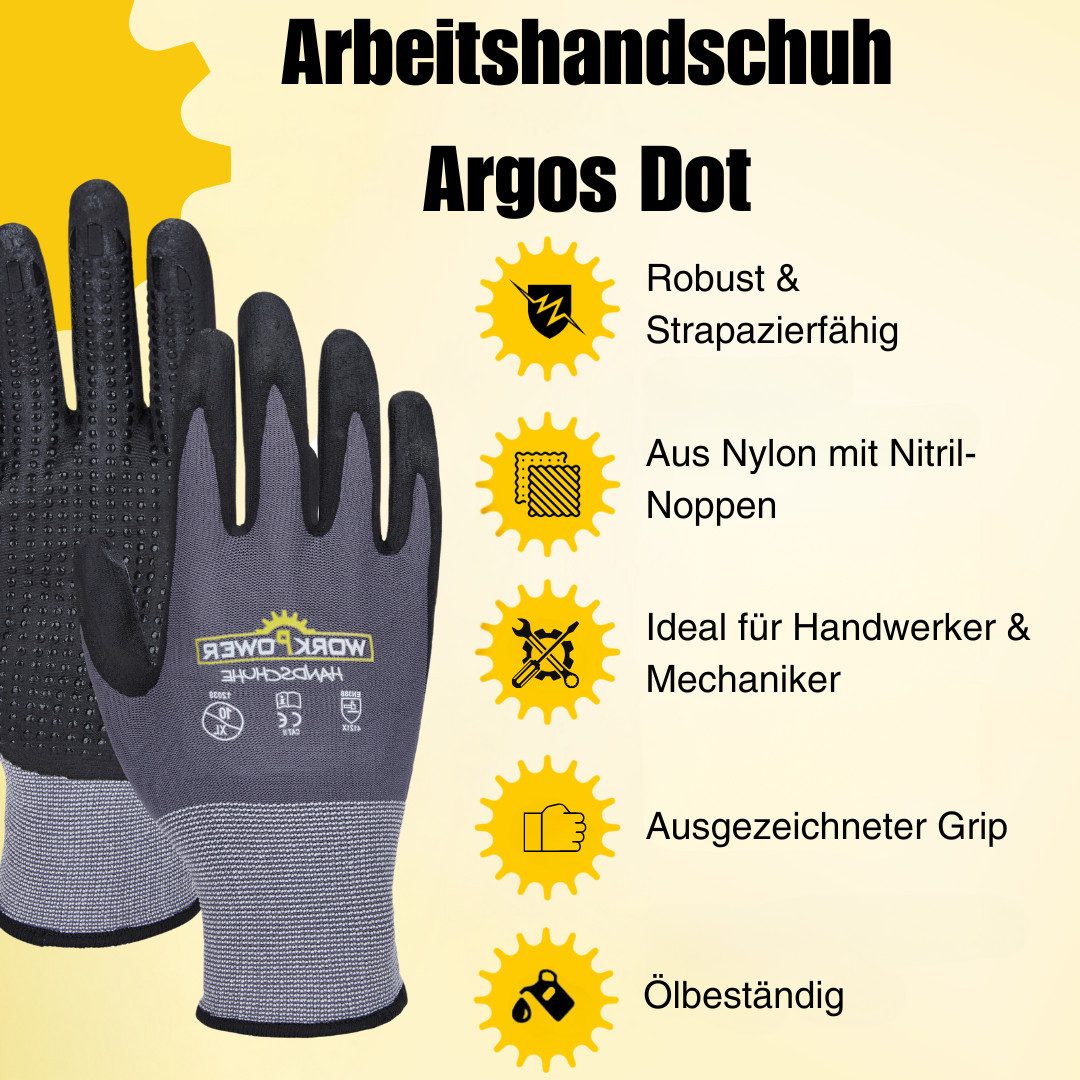Workpower Arbeitshandschuhe Nitrilhandschuh Argos Dot - günstig online kaufen