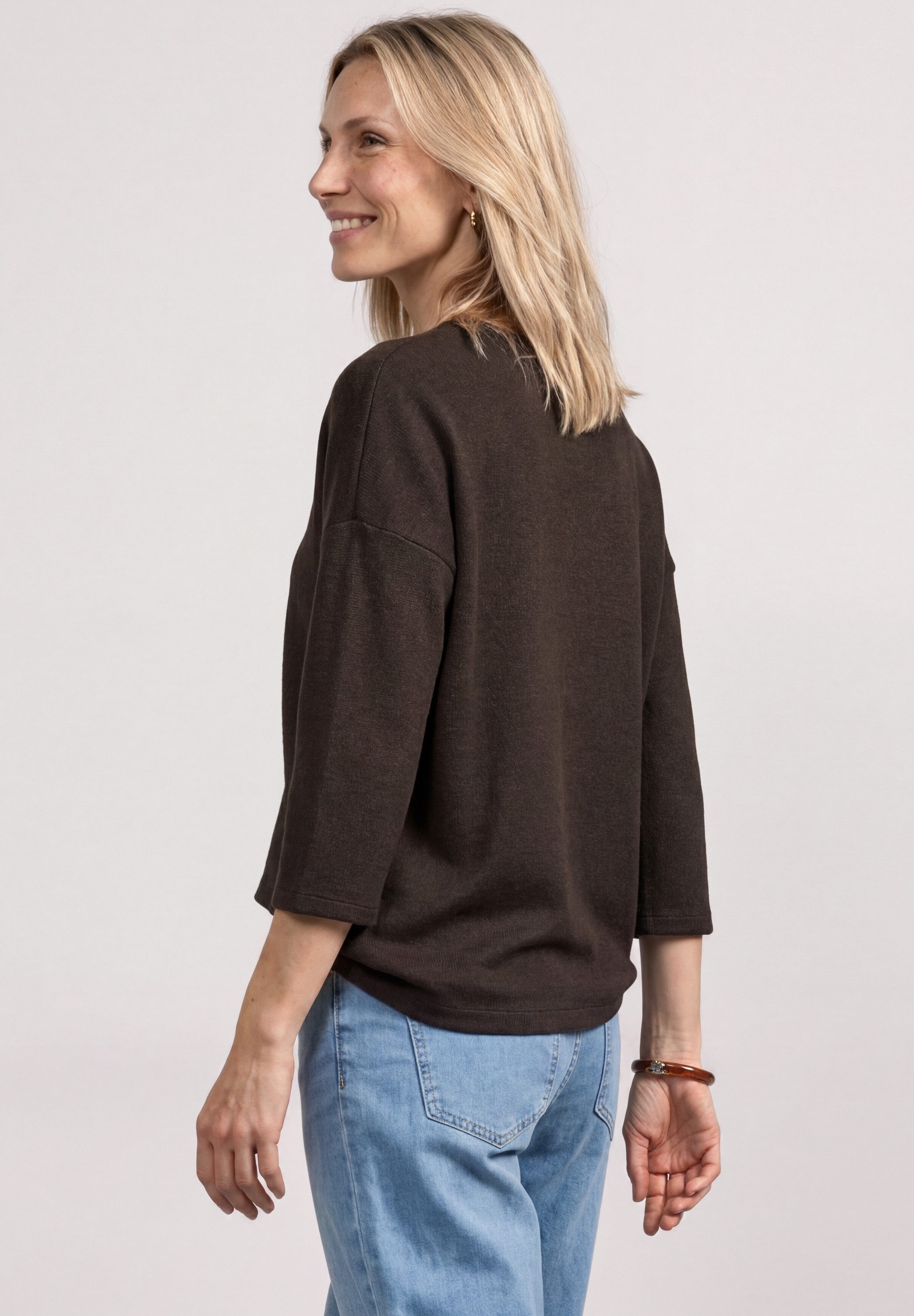 STREET ONE 3/4 Arm-Pullover 374-Arm-Shirt in Strick-Optik
