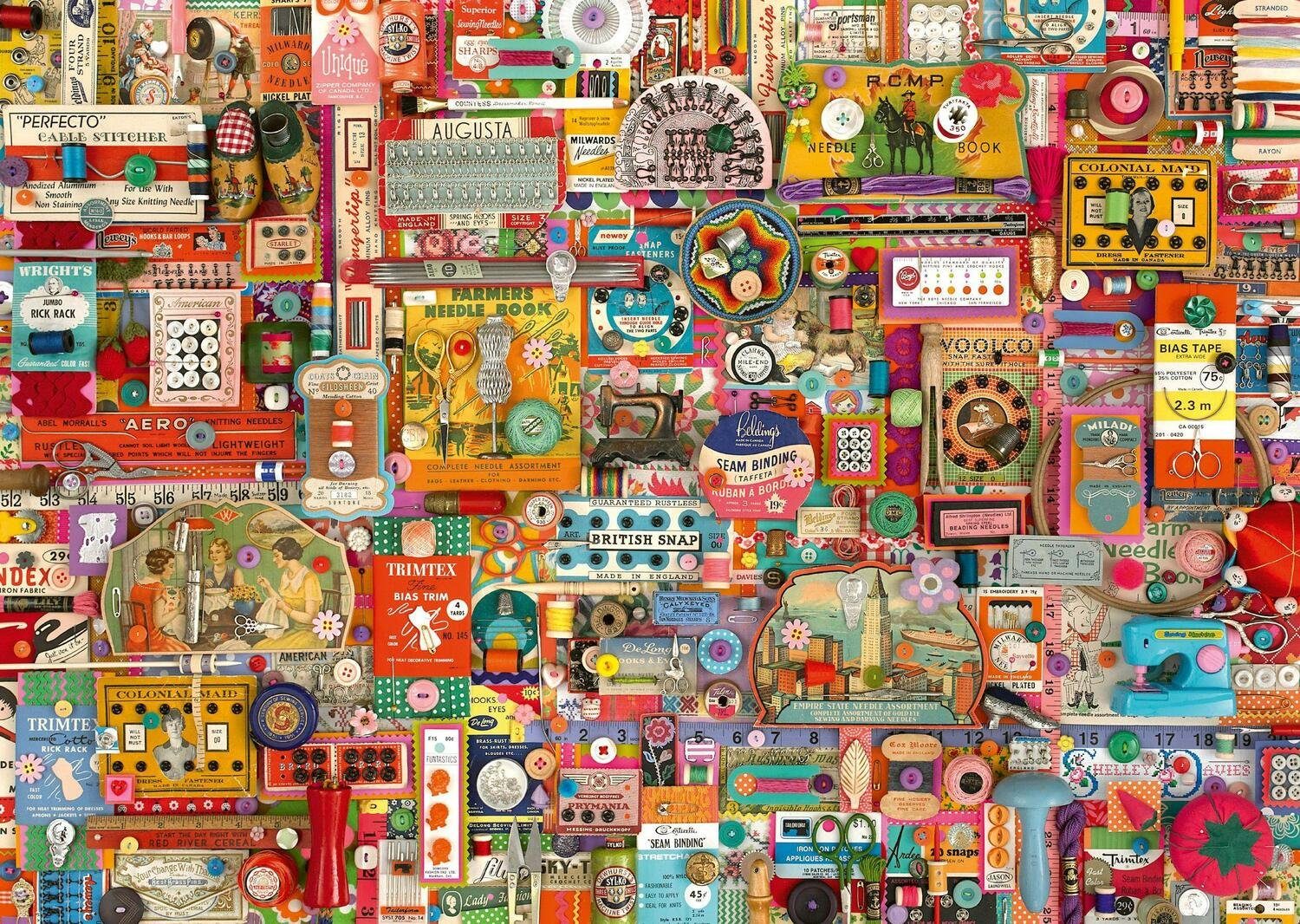 Schmidt Spiele Puzzle Vintage Handarbeitszeug Puzzleteile Puzzle 1000 Teile, 1.000