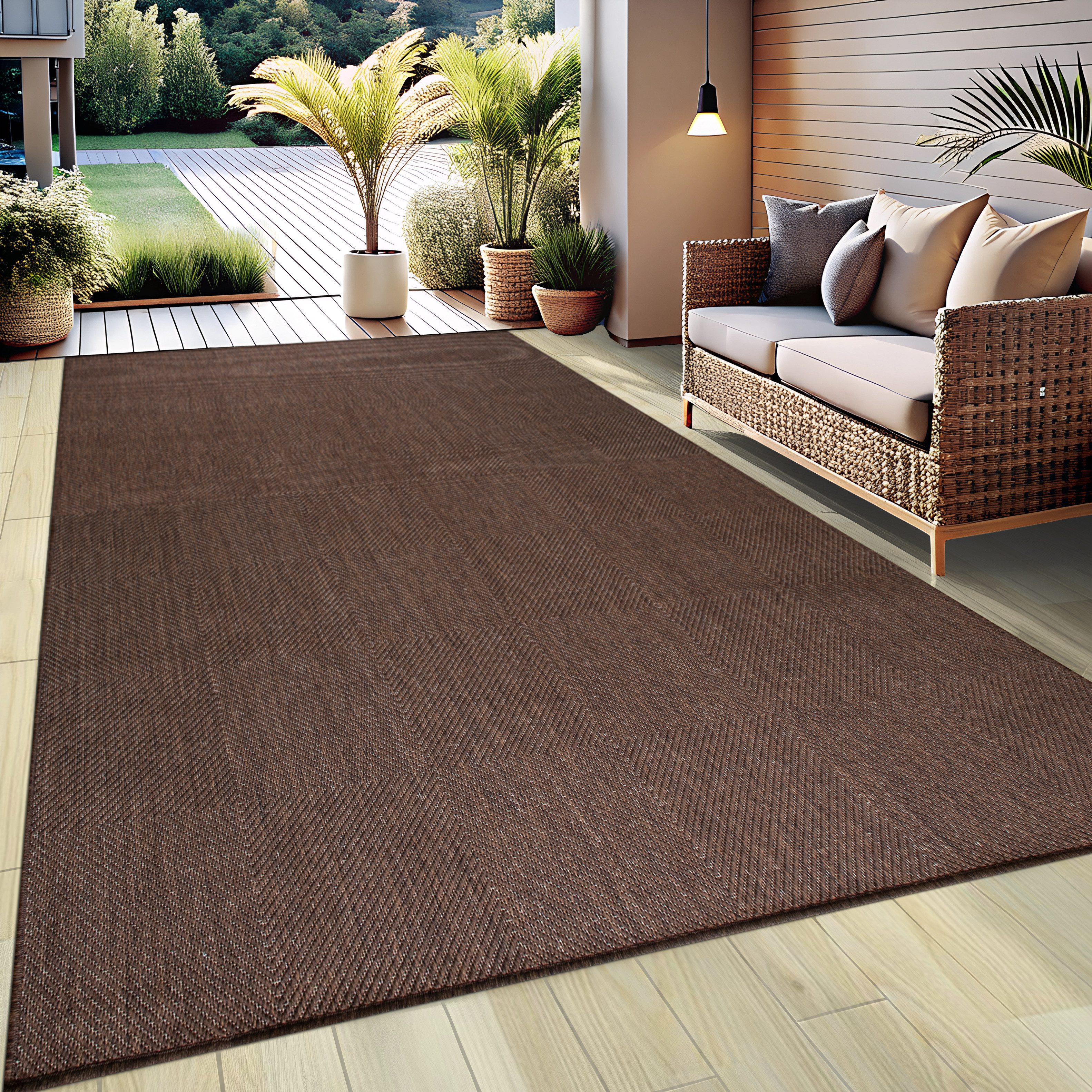 my home Teppich Anna, auch als Läufer erhältlich, rechteckig, Höhe: 3 mm, In- und Outdoor geeignet, Sisal-Optik, Wetterfest & UV-beständig