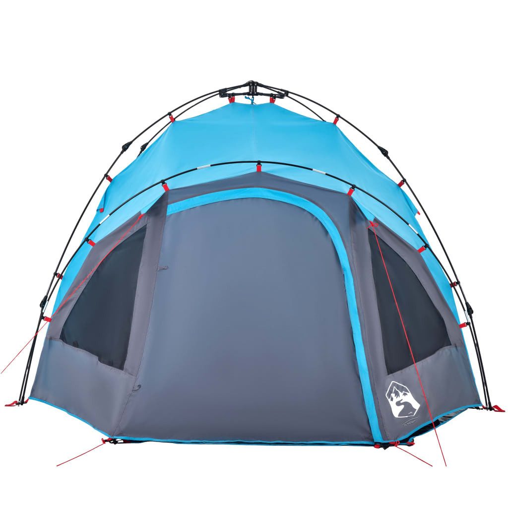 furnicato Faltzelt Campingzelt Kuppel 308x236x158,5 cm Blau, (1 tlg), Wetterfestes Familienzelt mit E-Anschluss und Quick-Release-System