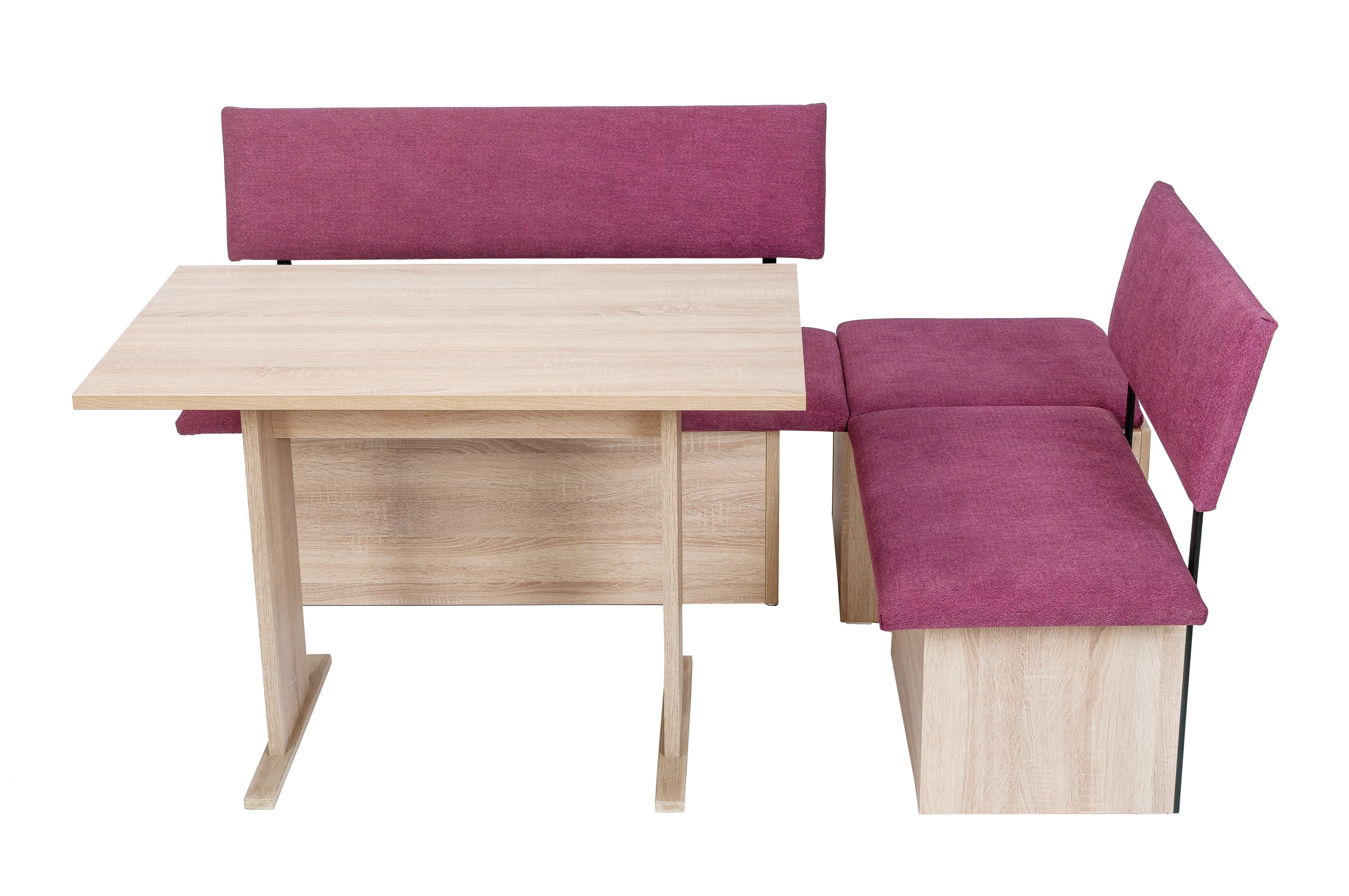 kundler home Eckbankgruppe Sitzbank mit Truhe, Eckbank, L182R142cm tauschbar, Tisch Set 4-tlg., bestehend aus 2 Sitzbänken mit Truhe, 1 Eckteil mit Truhe, 1 Esstisch