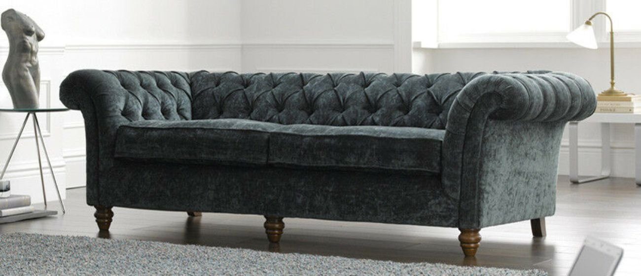 Textil JVmoebel in Design Chesterfield Sofas Garnitur Polster Made #163, Sofa 3-Sitzer Couch Europe