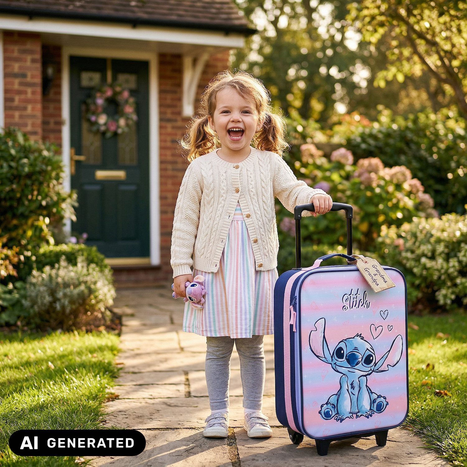 Disney Kinderkoffer Stitch Trolley Kindertrolley Koffer Innenmaße: 40x30x10 cm, 12 L , Leicht