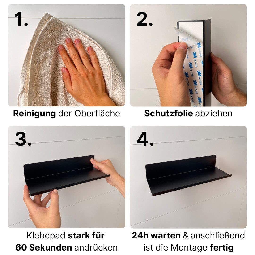 LIVINA HOME Duschablage ohne Bohren, Duschablage zum hängen, Duschkorb in schwarz, 1-tlg., Badregal, Duschregal, Duschzubehör, Badezimmerorganizer, Ablage – Bild 5 von 5