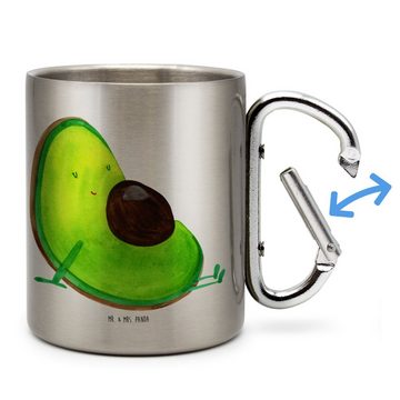 Mr. & Mrs. Panda Tasse Avocado Schwangerschaft - Transparent - Geschenk, Geburt, Veggie, Ges, Edelstahl, Einzigartiges Design