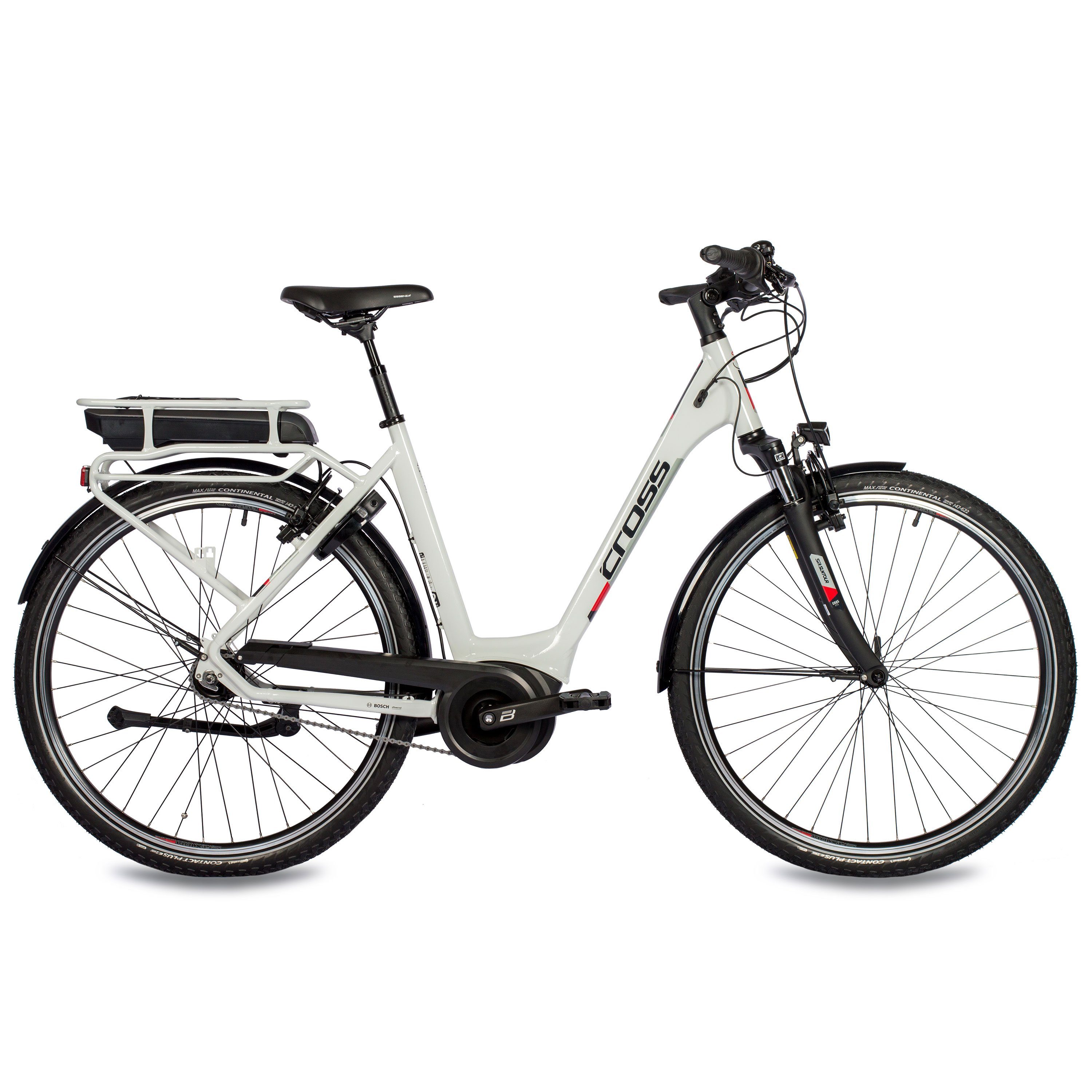 Airtracks E-Bike 28 Zoll Trekking V-Tron 45cm Mittelmotor, E-Bike 7 LS Wh ACTIVE - LINE, 2024 50cm 55cm Gang, 7 BOSCH PLUS 500 NEXUS Nabenschaltung, SHIMANO Fahrrad Rack Akku, Gang Mod