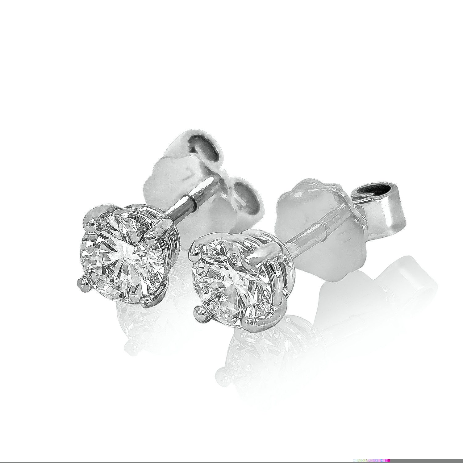 Webgoldschmied Paar Серьги-гвоздики Brillant-Ohrstecker 750 Weißgold 1,02ct F/IF – edler Diamantschmuck, Weißgold 750, lupenreine Diamanten