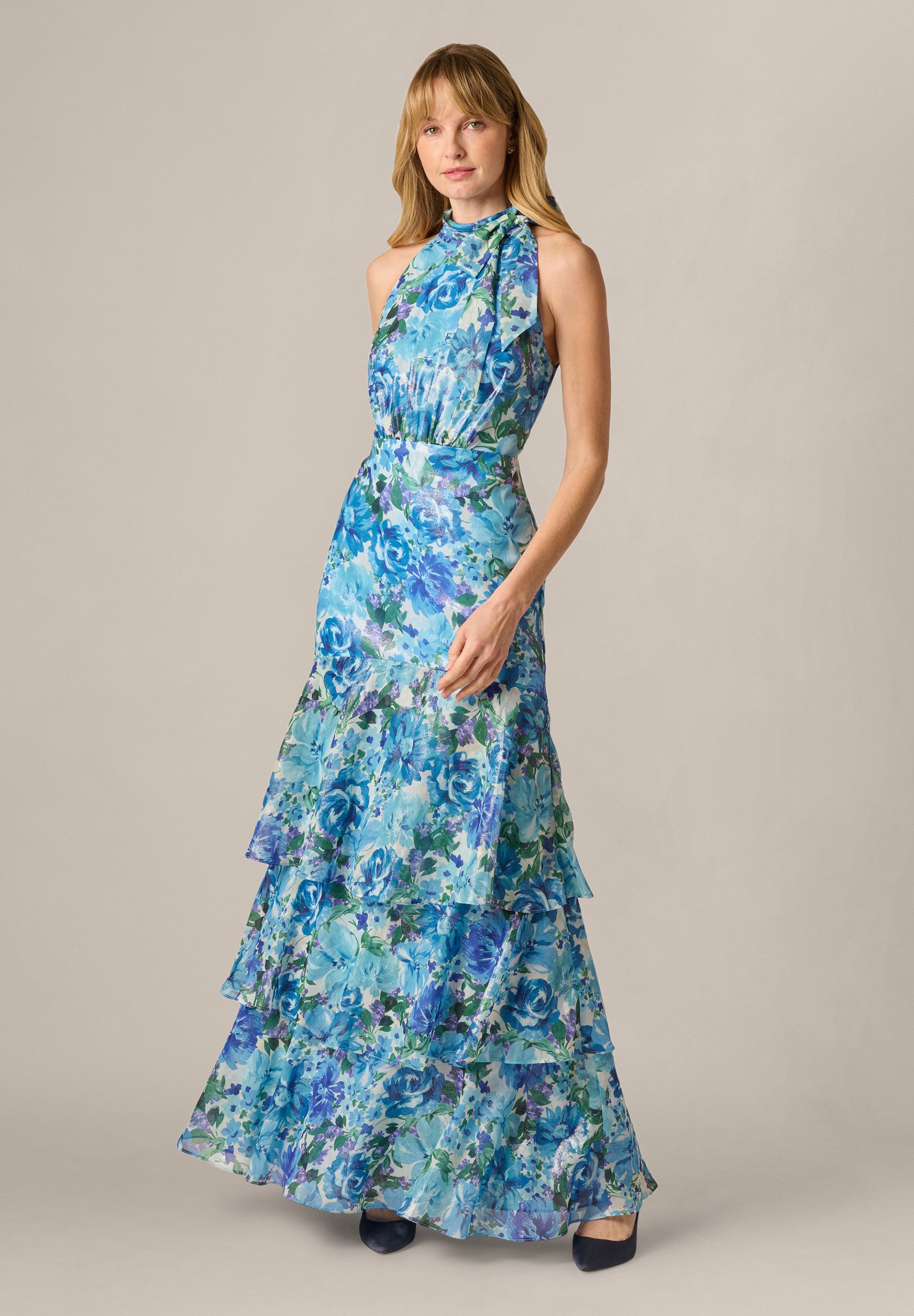 Adrianna Papell Sommerkleid Petite Glazed Chiffon Gown Zierliches, verträumtes und romantisches Chiffonkleid