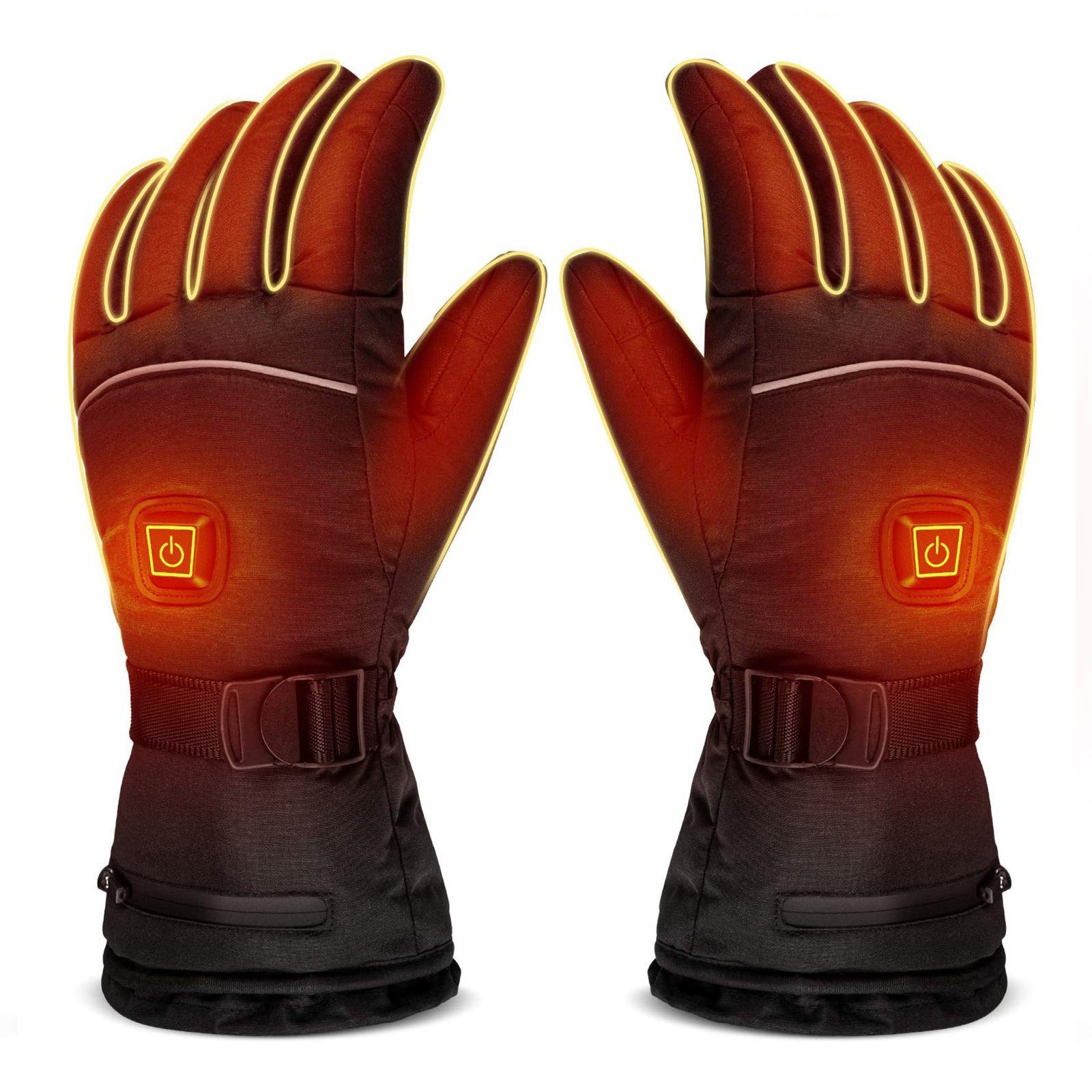 BTTO Multisporthandschuhe Handschuhe Damen Herren Winter,Thermohandschuhe,Winter Handschuhe Batterie,Wasserdichte Touchscreen Handschuhe