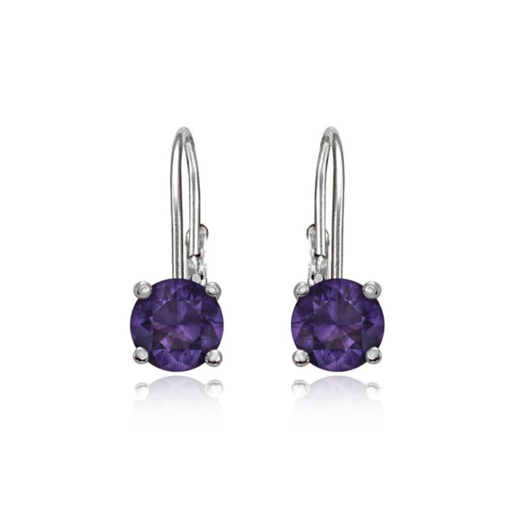 JVD Ohrring-Set Gentle silver earrings with purple zircons SVLE0620XH2F100