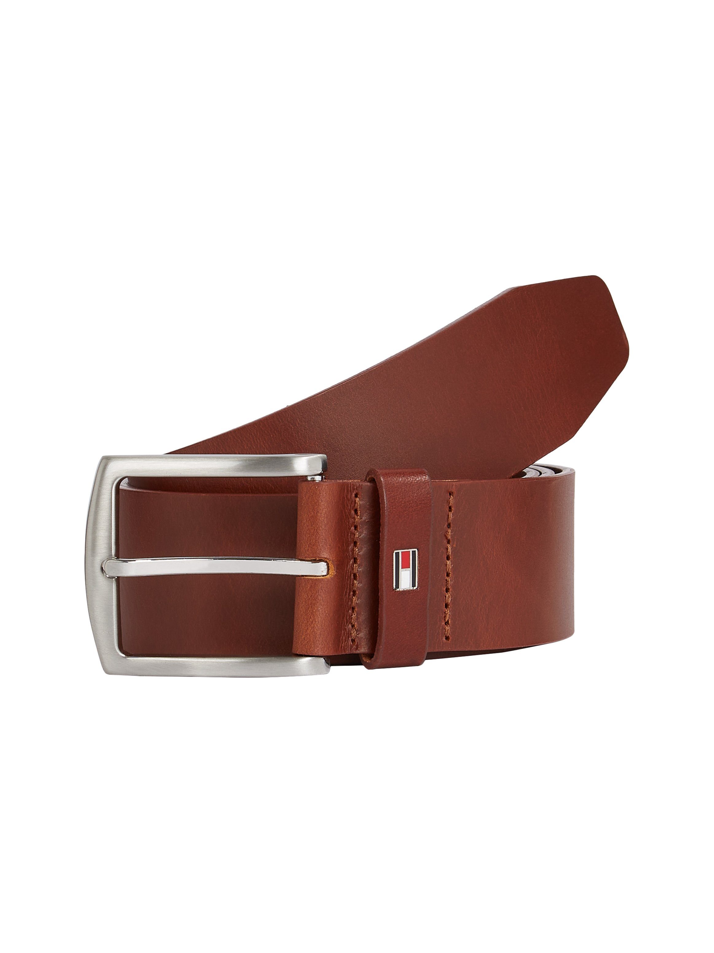 DENTON Ledergürtel Flag-Logoschlaufe cognac NEW Tommy BELT mit Hilfiger