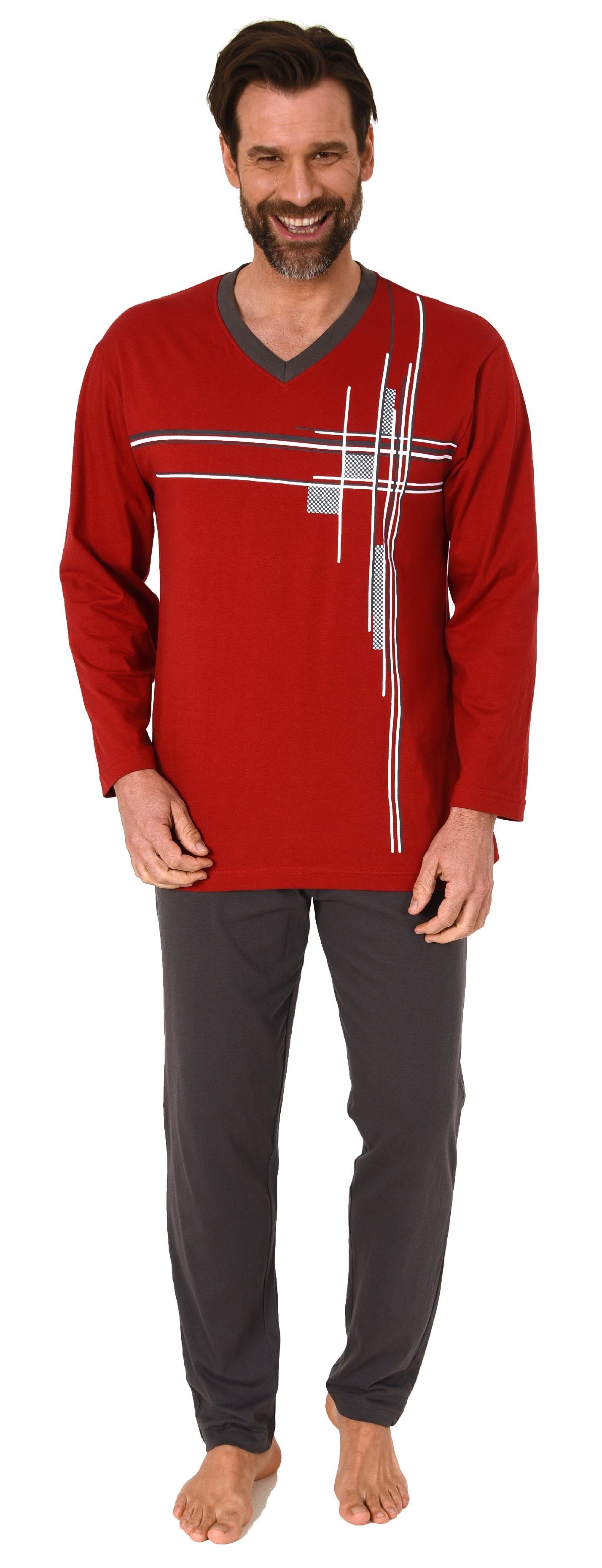 Normann Pyjama Herren Schlafanzug langarm Pyjama günstig online kaufen