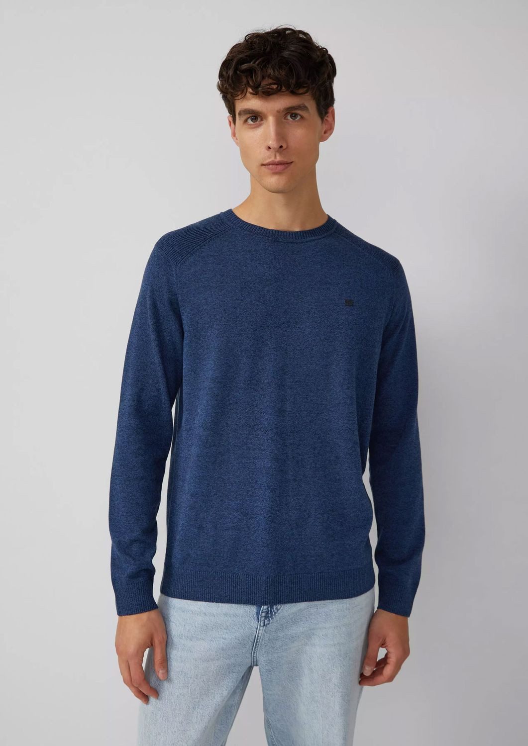 s.Oliver Rundhalspullover Pullover aus Moulinéstrick (1-tlg) günstig online kaufen