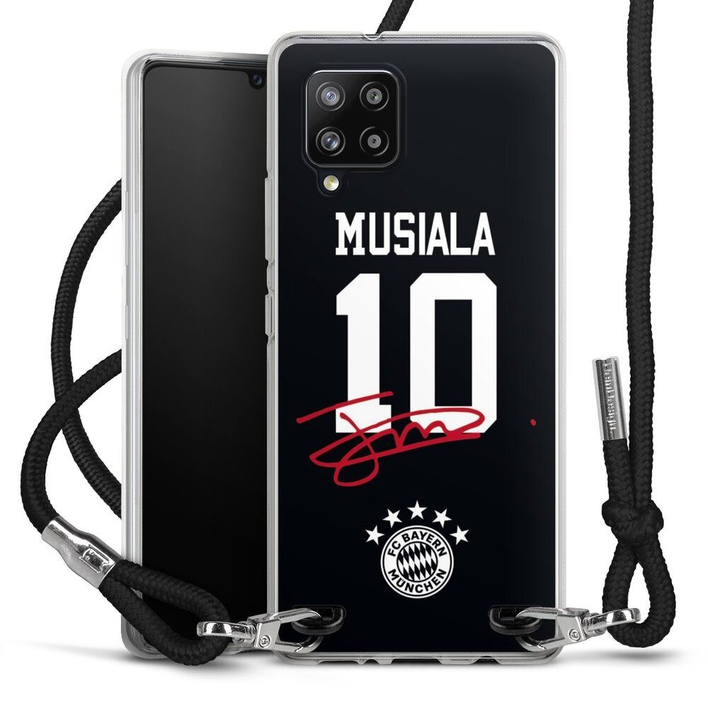 DeinDesign Handyhülle FC Bayern München Jamal Musiala FCB Musiala 10, Samsung Galaxy A42 5G Handykette Hülle mit Band Case zum Umhängen