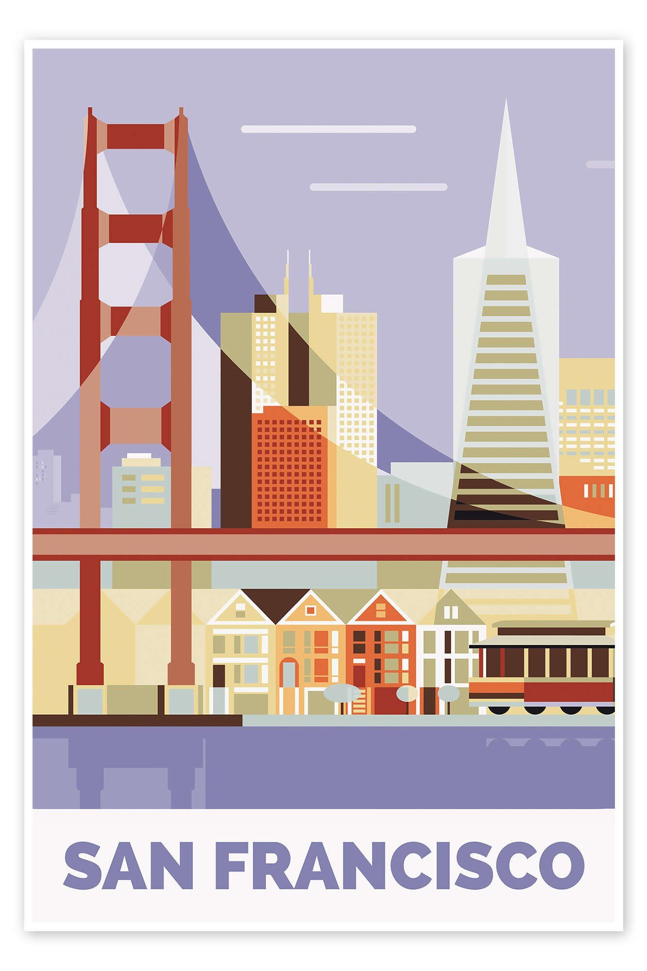 Posterlounge Wandbild San Francisco, Nigel Sandor, erhältlich als Poster, Leinwandbild, Wandsticker oder Acrylglasbild