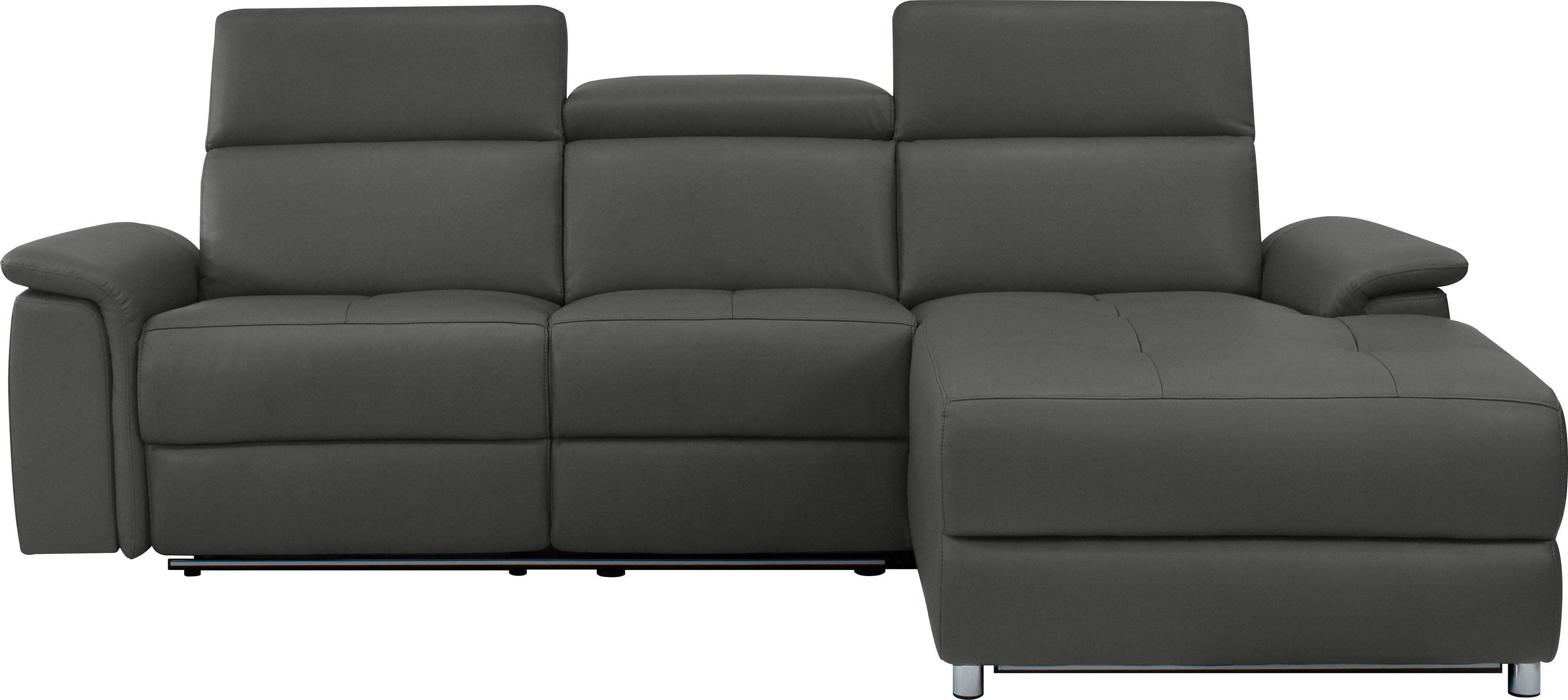 OTTO home Ecksofa Pareli, L-Form, 259cm,m. Recamiere, Echtleder, Kunstleder, Webstoff, man. o. elektr. Relaxfunktion, USB/Kopfteilverstellg u. LED