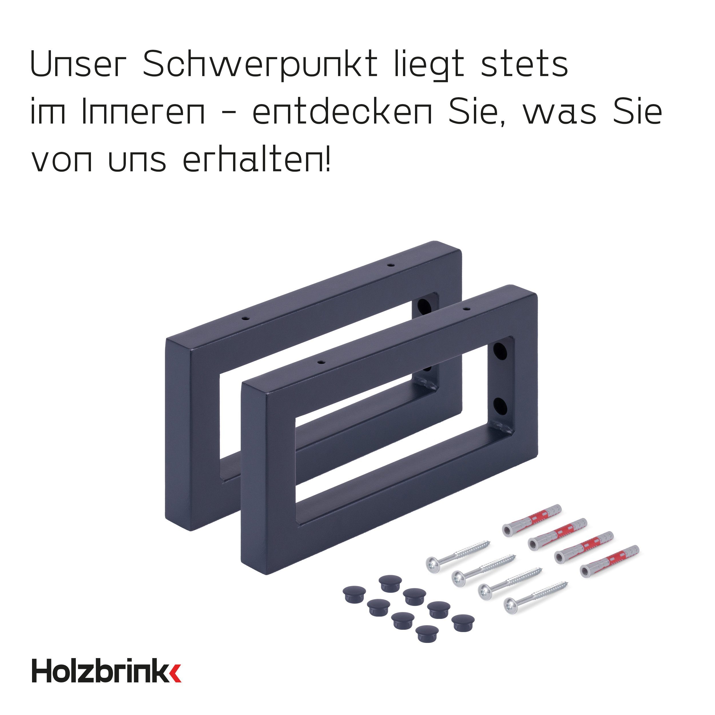 HOLZBRINK Wandregalhalter Wandkonsole Viereck Wandregalträger, 2-tlg. SET, günstig online kaufen