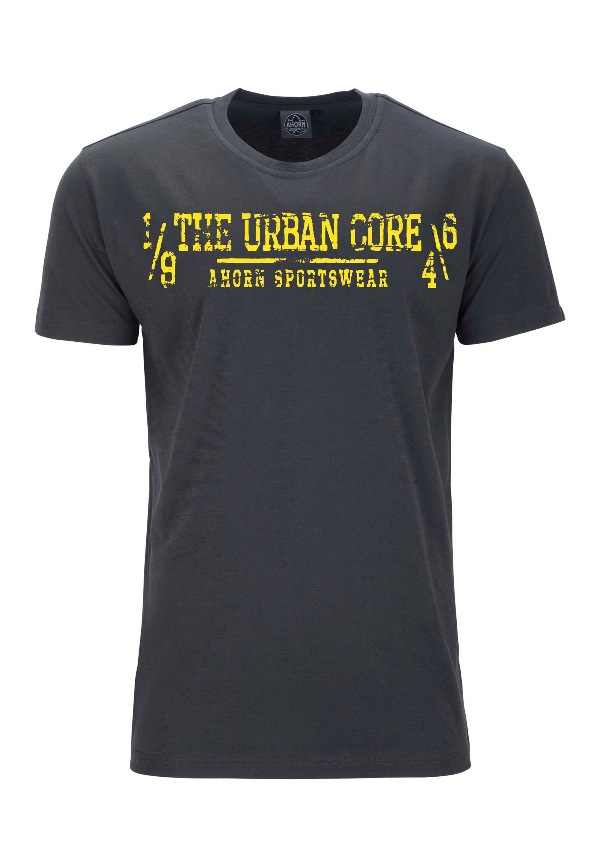 AHORN SPORTSWEAR T-Shirt URBAN CORE mit lässigem Print dunkelgrau