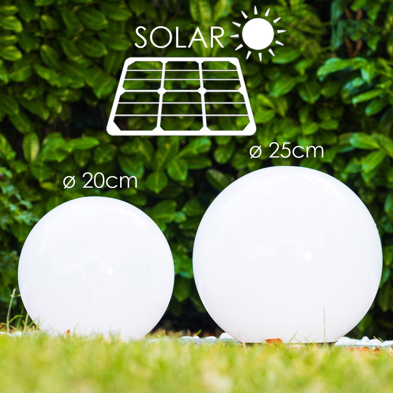 hofstein Kugelleuchte Solar Kugelleuchte 20cm Terrasse Wege Sonne Licht Veranda Garten Lampe