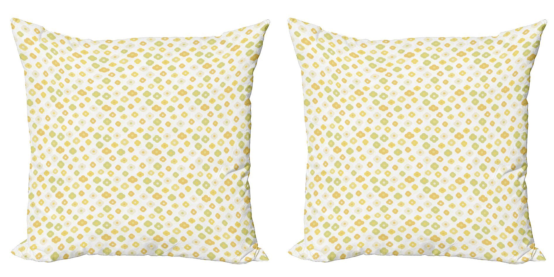 Kissenbezüge Modern Accent Doppelseitiger Digitaldruck, Abakuhaus (2 Stück), Grün Gelb Blumen Gänseblümchen