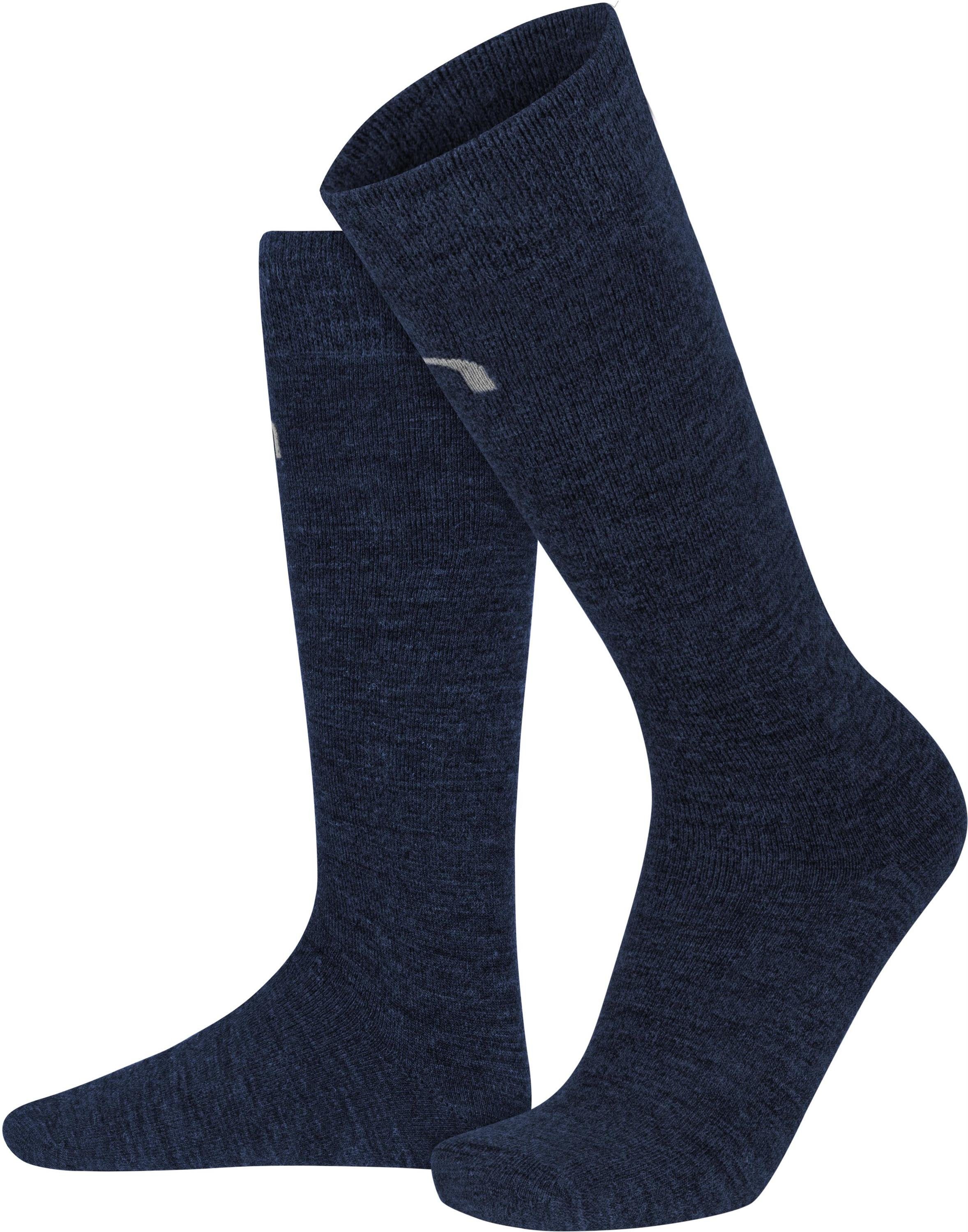 normani Thermosocken 2 Businesskniestrumpf aus Merinowolle (Set, 2-Paar, 2 Paar) hochwertige Merinowolle Marine