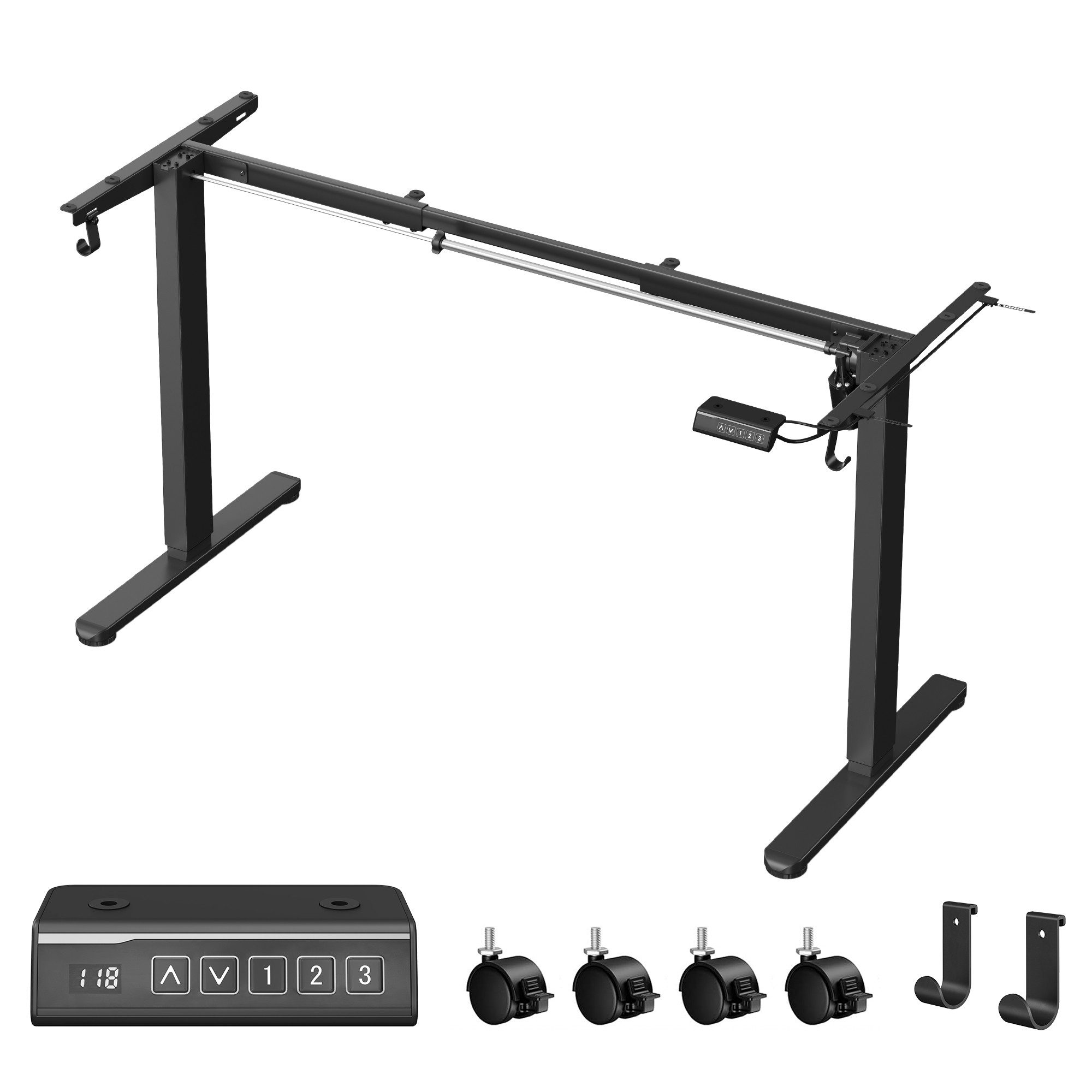 VASAGLE Schreibtisch Höhenverstellbarer Tischgestell, Elektrisch, mit 2 Hak günstig online kaufen