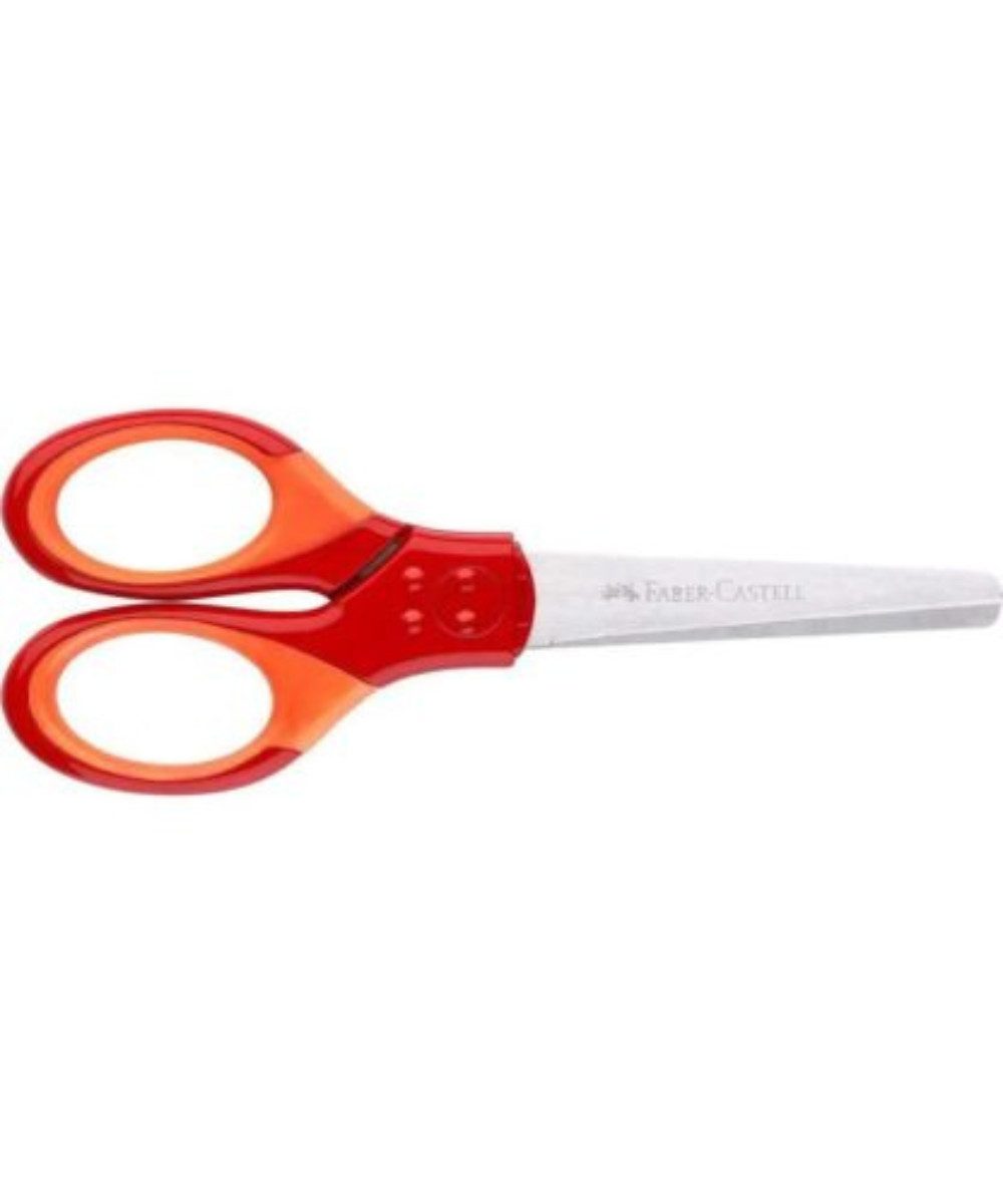 Faber-Castell Bastelscheren FABER-CASTELL Kinderschere Grip rot 13,5 cm, (Packung, 1-tlg., Kinderschere), Grip