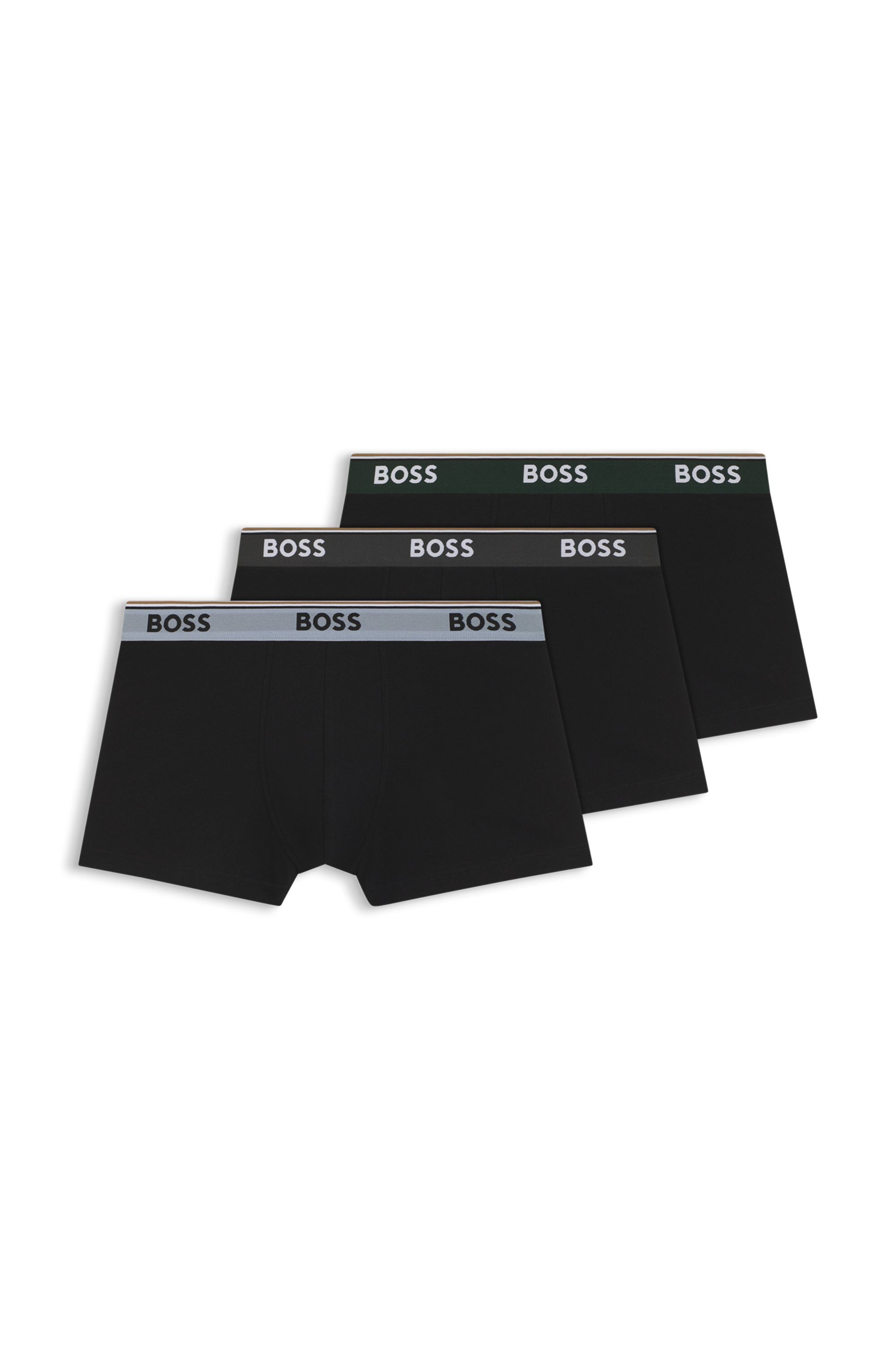 BOSS Trunk (Packung, 3-St) aus Stretch-Baumwolle mit Logo-Bund, mittlere Bundhöhe