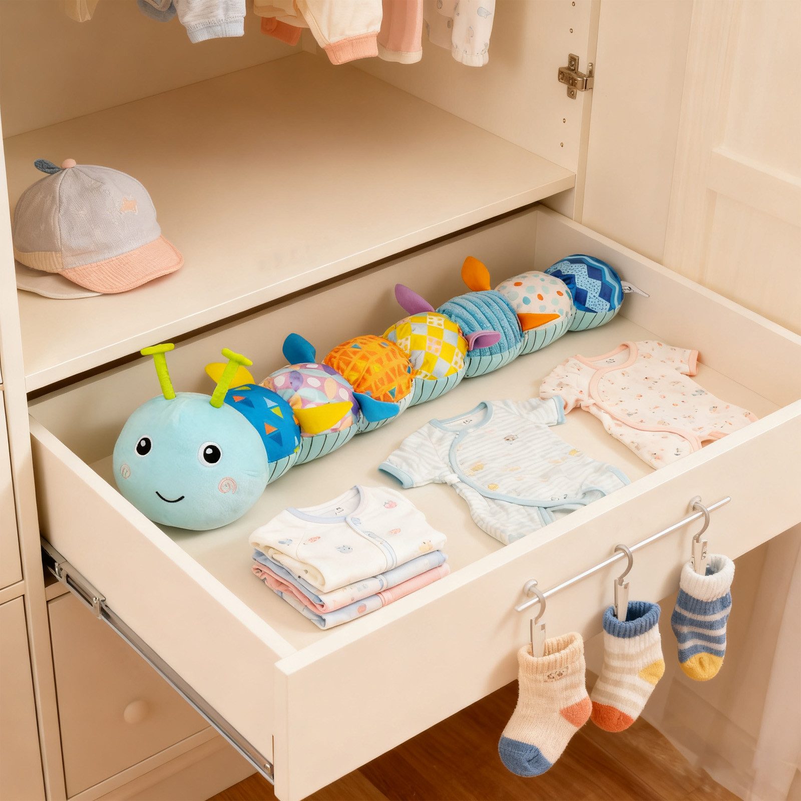 MODFU Kuscheltier Baby-Plüschraupe mit Musik und Messfunktion Greifspielzeu günstig online kaufen