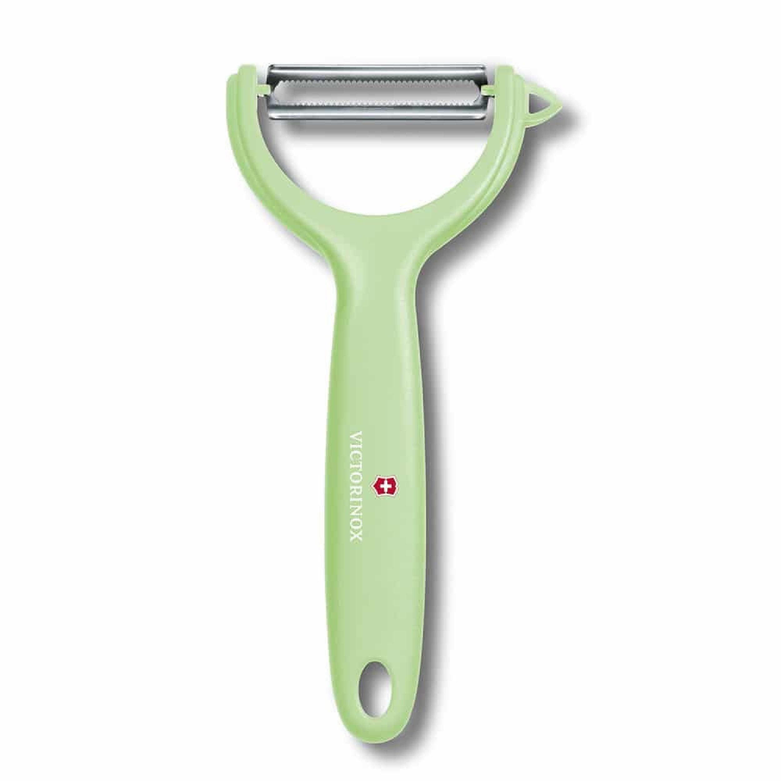 Victorinox Spargelschäler Universalschäler für Obst und Gemüse, zweischneidig, extra scharf, Zackenschliff, ergonomischer Griff, Limited Edition Hellgrün