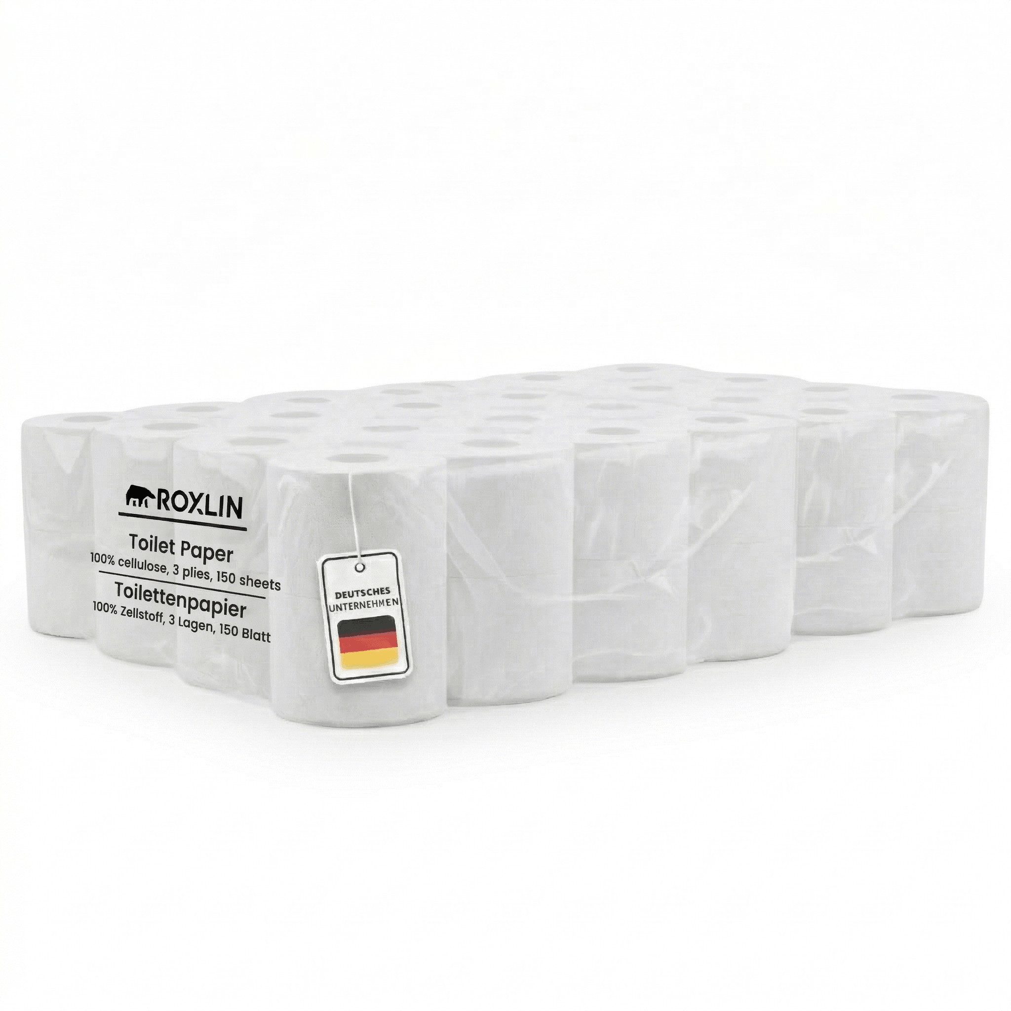 Roxlin Toilettenpapier Toilettenpapier, 3-lagig, Ultraweich, Saugstark, Reißfest (48-St)