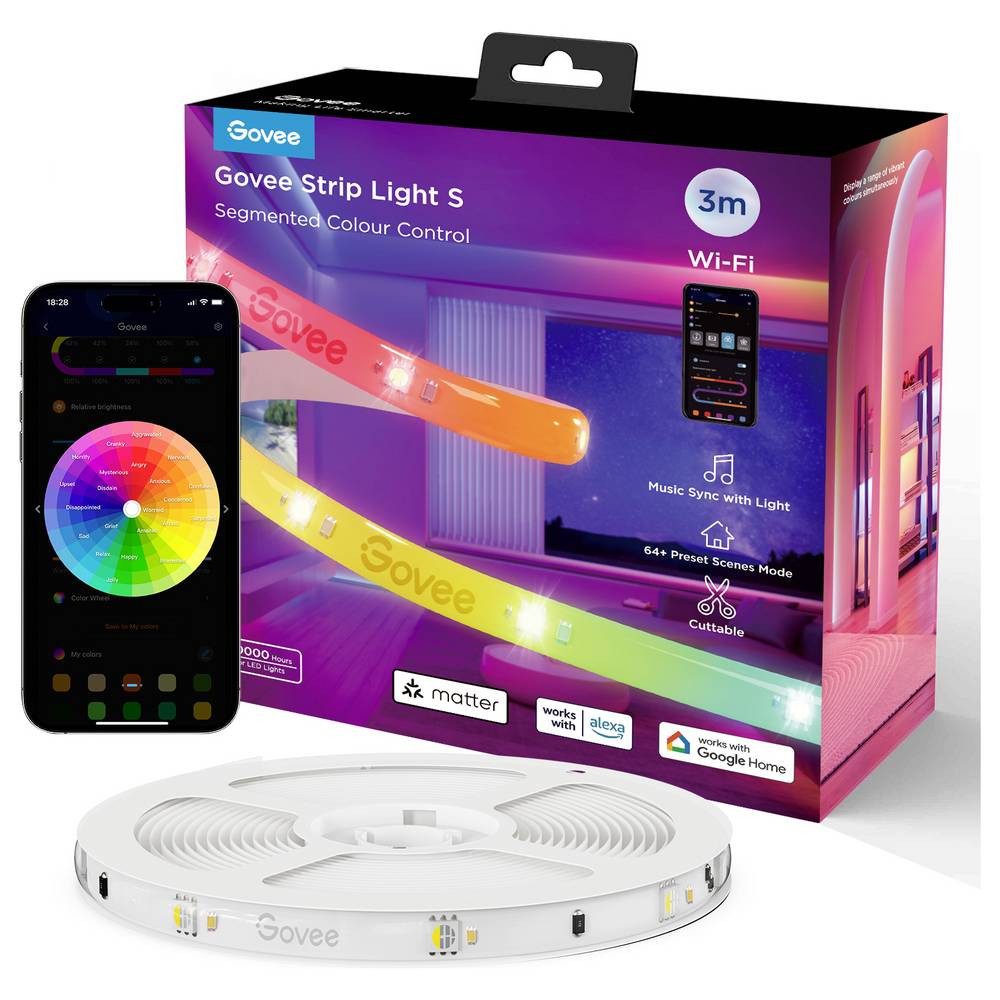 Govee LED Stripe LED-Streifen-Basisset H612FCD1, App steuerbar, mit Musiksteuerung