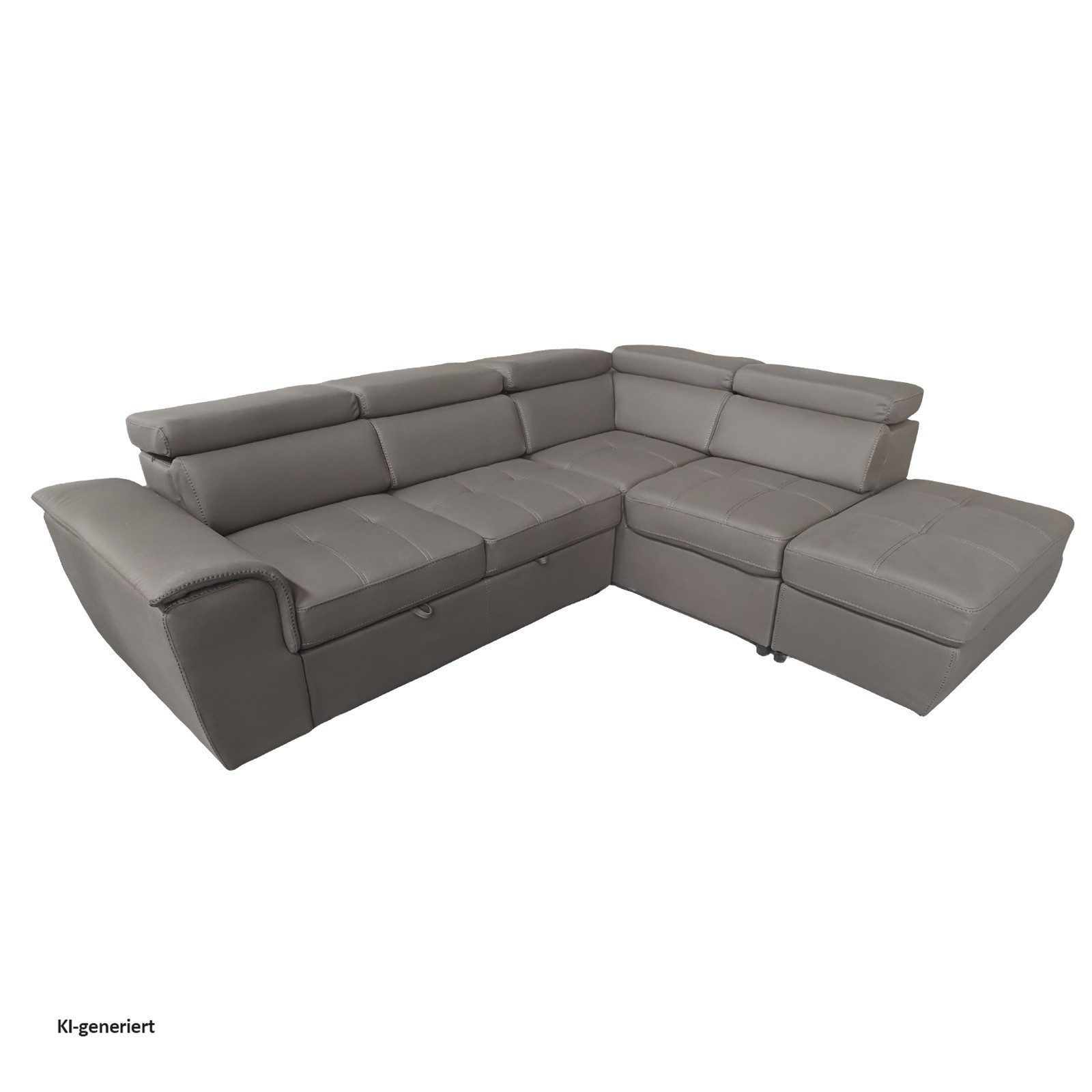 HTI-Living Polsterecke Couch Sandy mit Ottomane rechts Grau, Stück 1 Teile, Polsterecke mit Bettfunktion und Stauraum Sofa