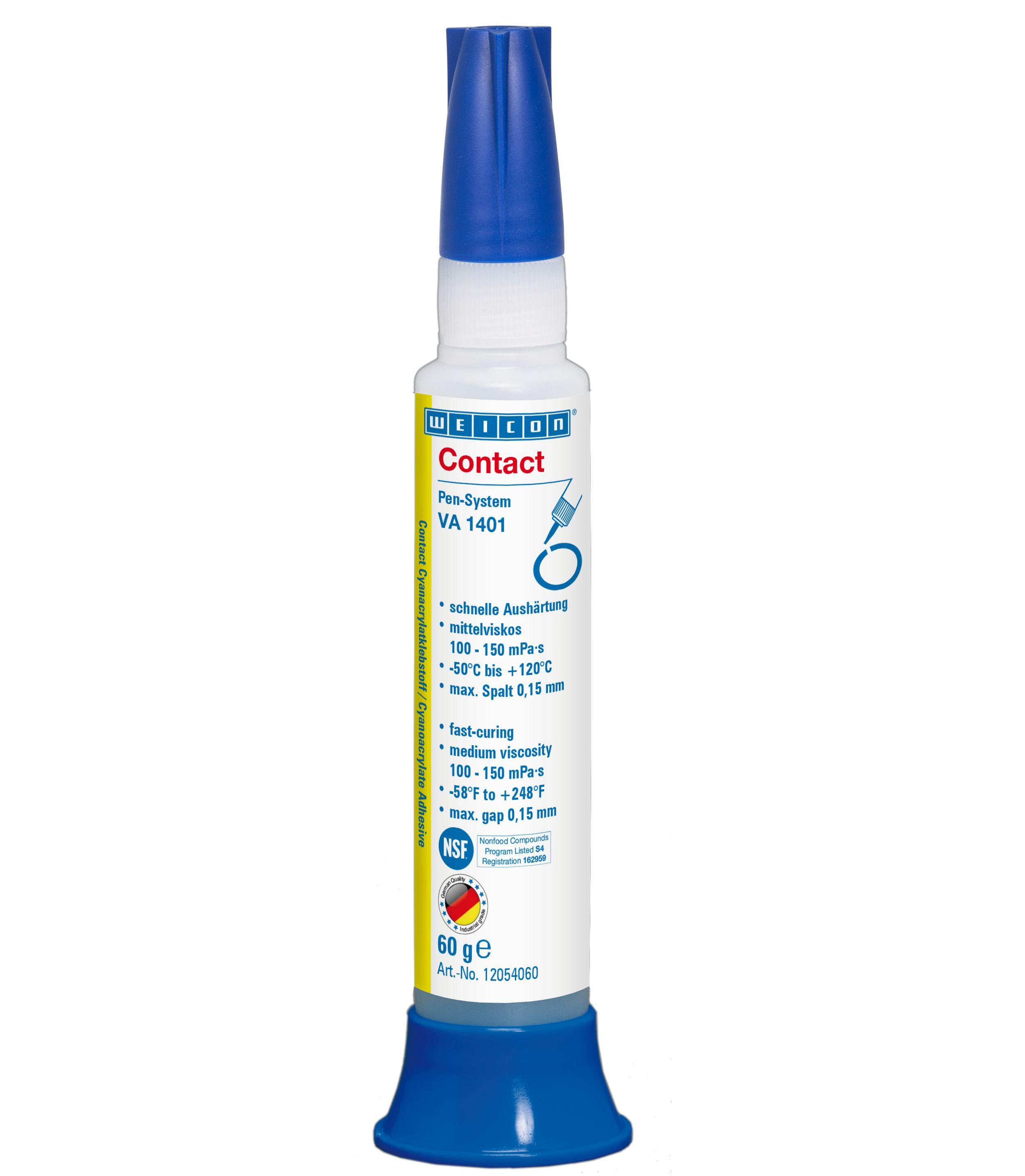 WEICON Sekundenkleber VA 1401 Cyanacrylat-Klebstoff, (Pen), mittelviskos, schnelle Aushärtung, NSF-Zulassung