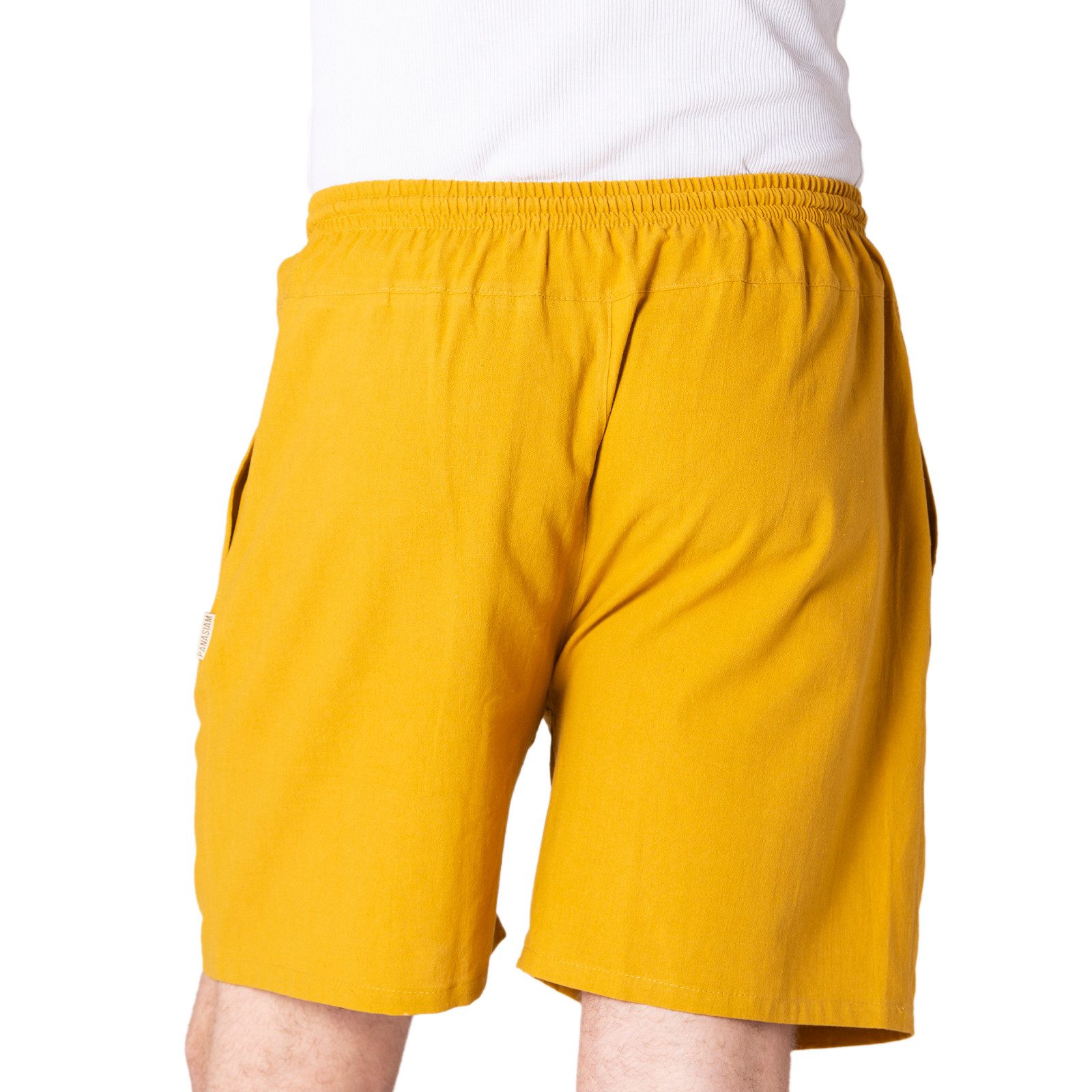 PANASIAM Shorts kurze Hose aus 100% Baumwolle Basic Stoffhose mit Taschen & Gummibund Sommerhose Sweatshorts Casual Loungewear Wellnesshose Strandshorts