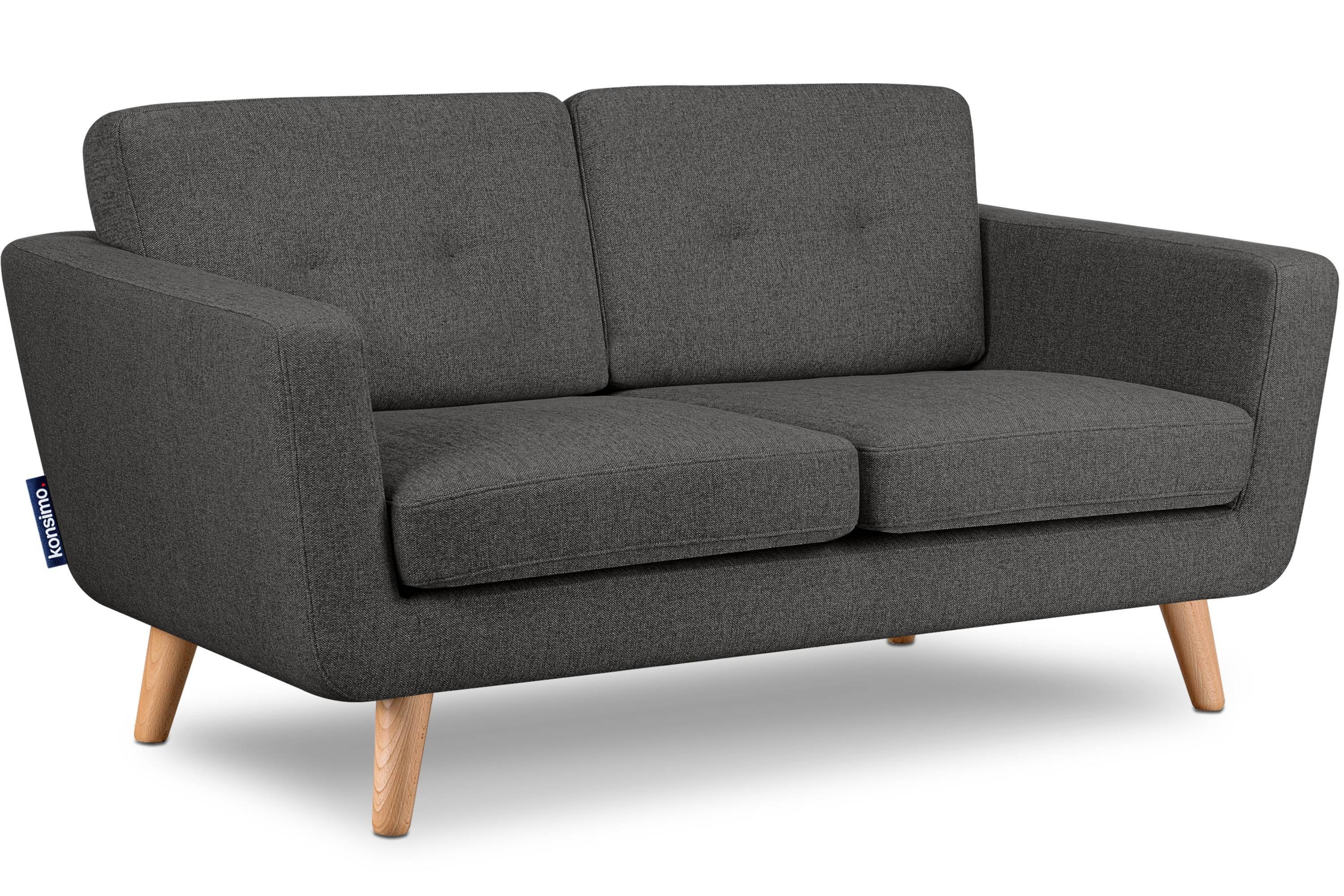 KONSIMO® 2-Sitzer TAGIO II Sofa 2 Personen, hergestellt in der EU,mit Steppung auf den Rückenkissen