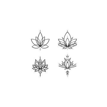 FOREVER NEVER Schmuck-Tattoo Lotus Set