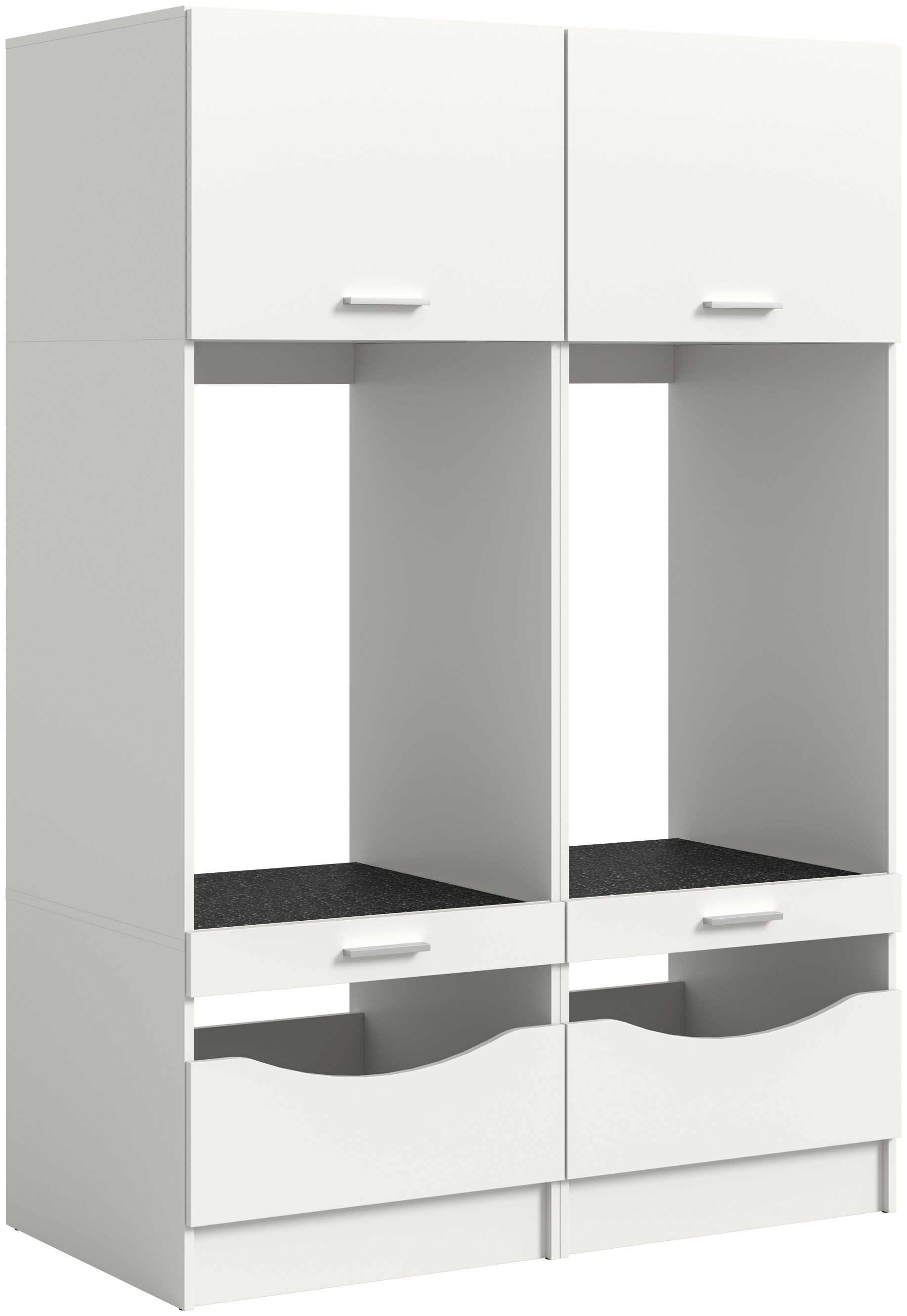 xonox.home Aufsatzschrank (2tlg. Set inkl. Waschmaschinenschrank) weiß Nachbildung Melamin beschichtet modern 133x195x68 cm