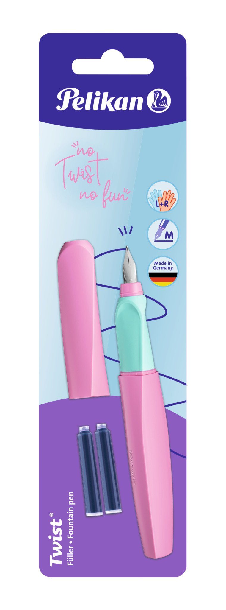 Pelikan Füllhalter Füller Twist Feder M Sweet Lilac für Rechts- und Linkshänder