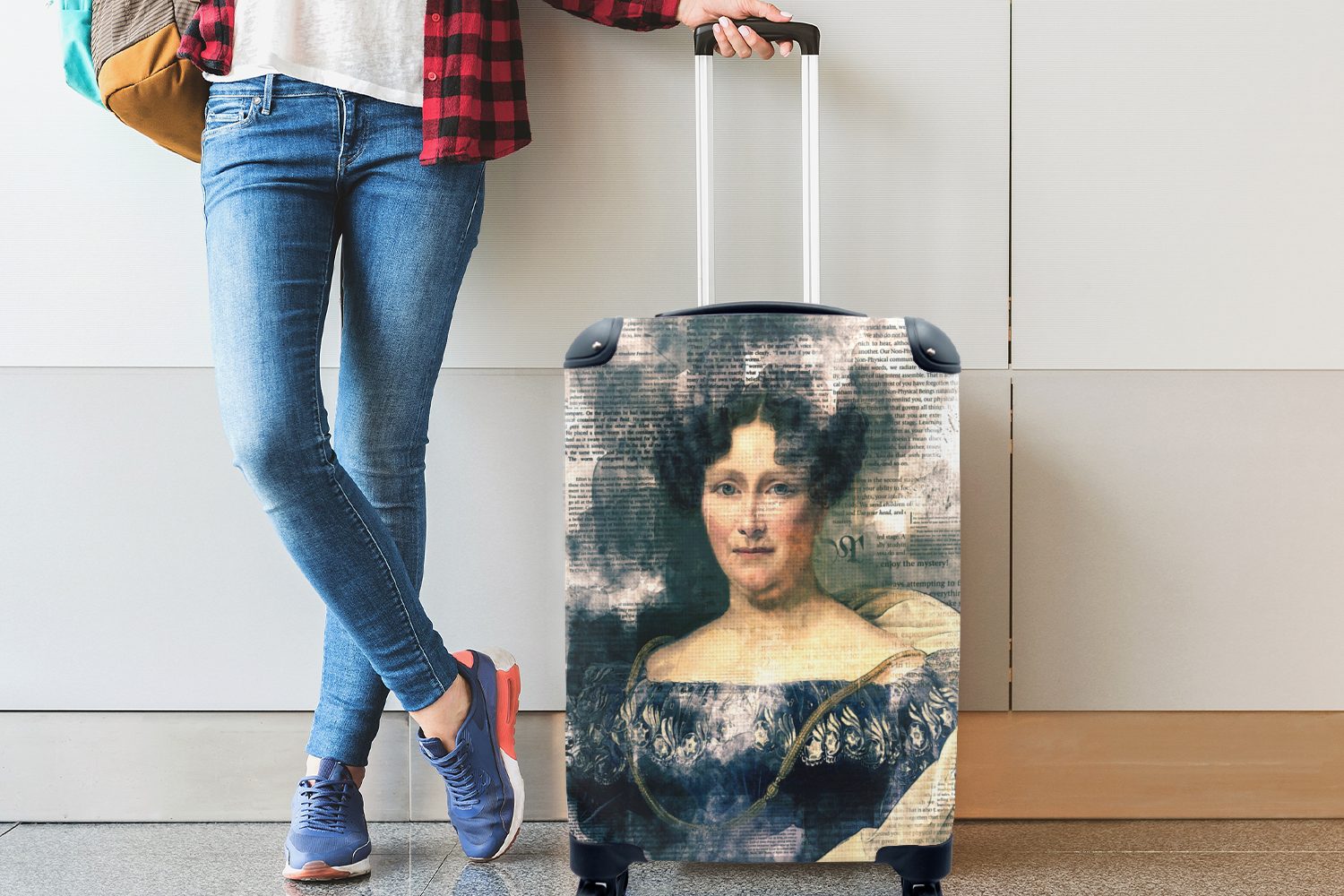 Johanna Reisetasche für - rollen, - Henriette Handgepäck Trolley, MuchoWow Dubois Drahonet Ferien, Handgepäckkoffer 4 Reisekoffer Engelen Rollen, mit Collage,