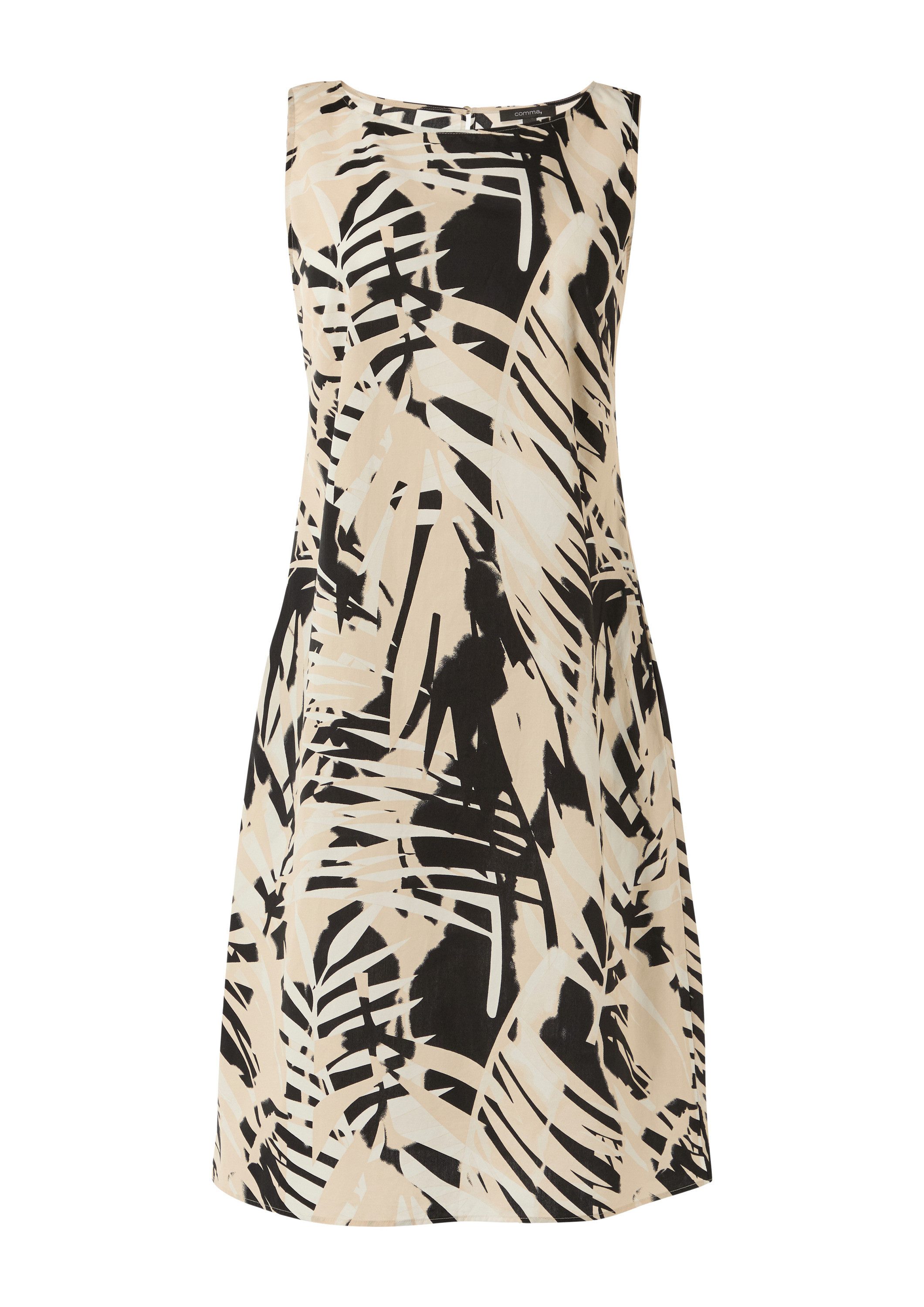 comma Minikleid Kleid Gemustertes Baumwollkleid im günstig online kaufen