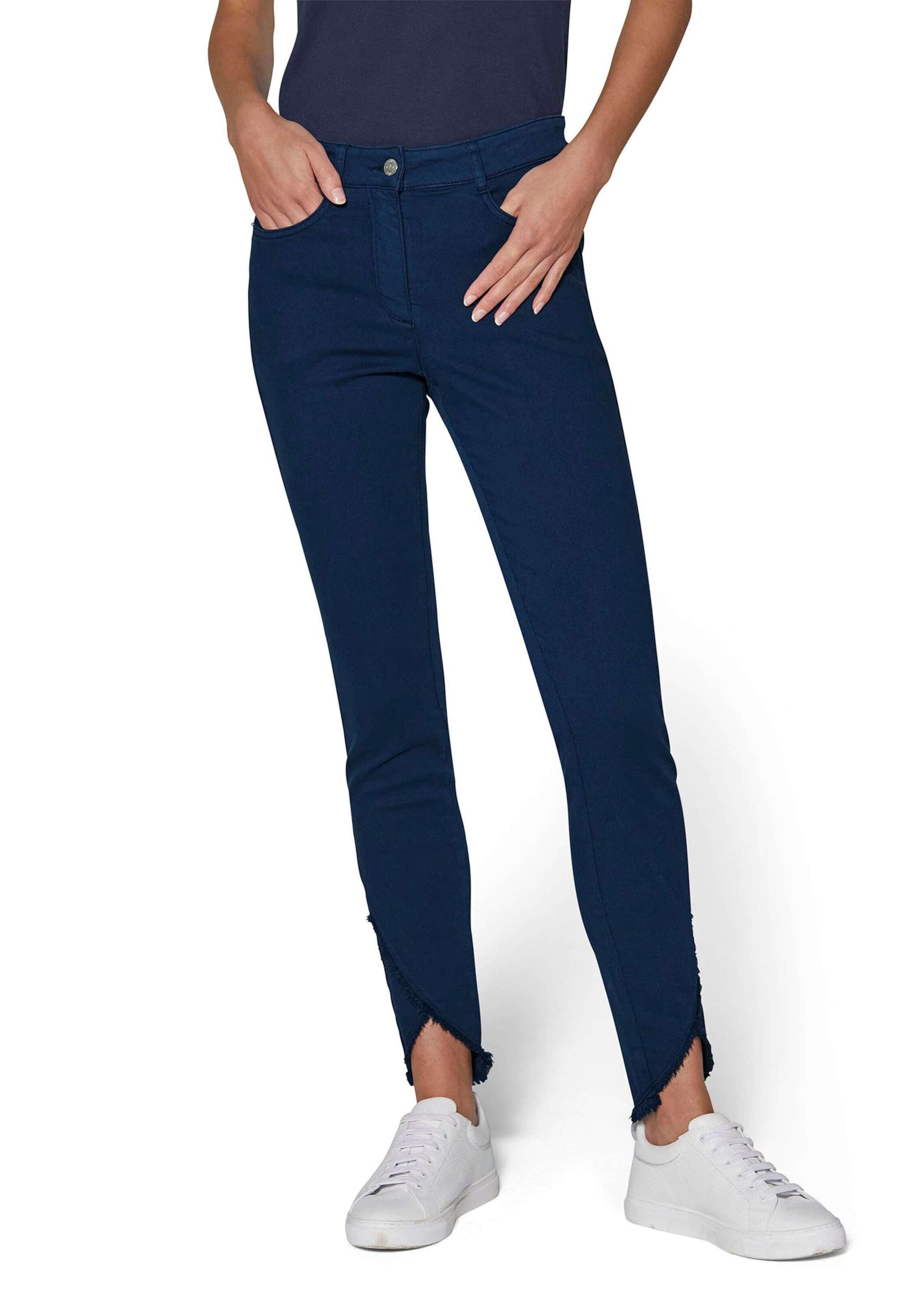 MADELEINE Gerade Jeans Verkürzte 5-Pocket-Hose mit Fransen Modisch verkürzt günstig online kaufen